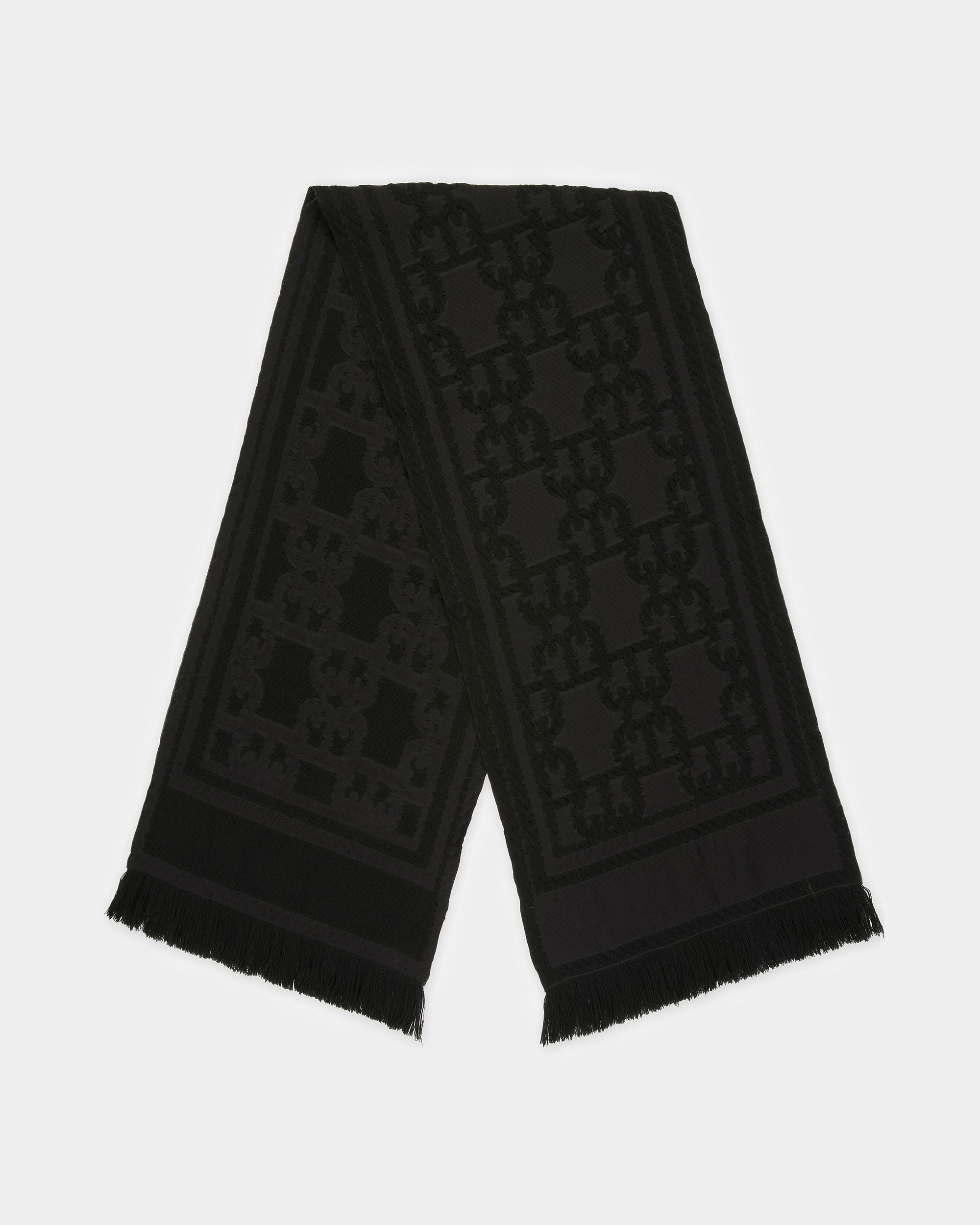 Jacquardschal Schal Aus Wolle Und Seide In Schwarz - Damen - Bally - 01