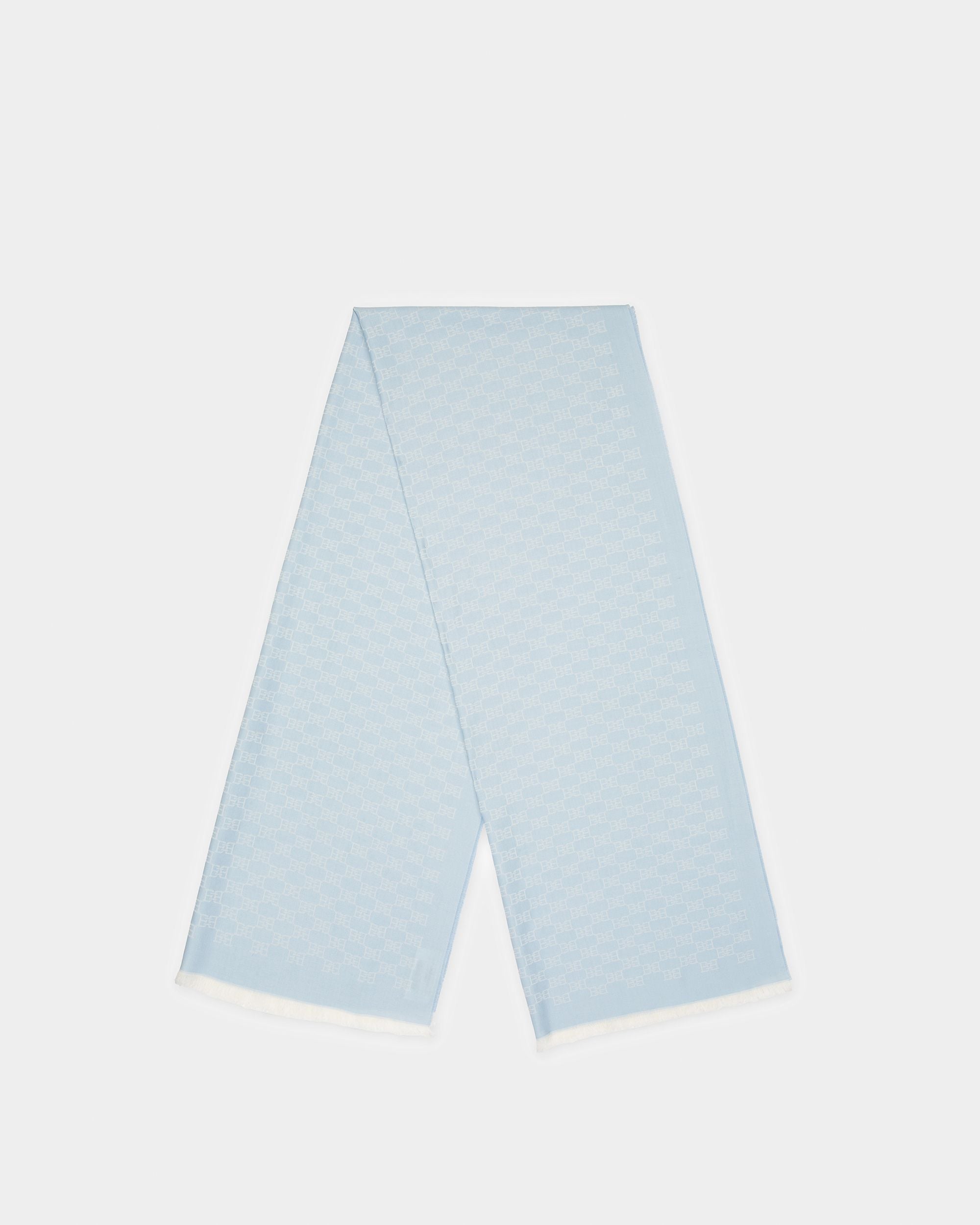 Jacquardschal Schal Aus Wolle Und Seide In Hellblau - Damen - Bally - 01