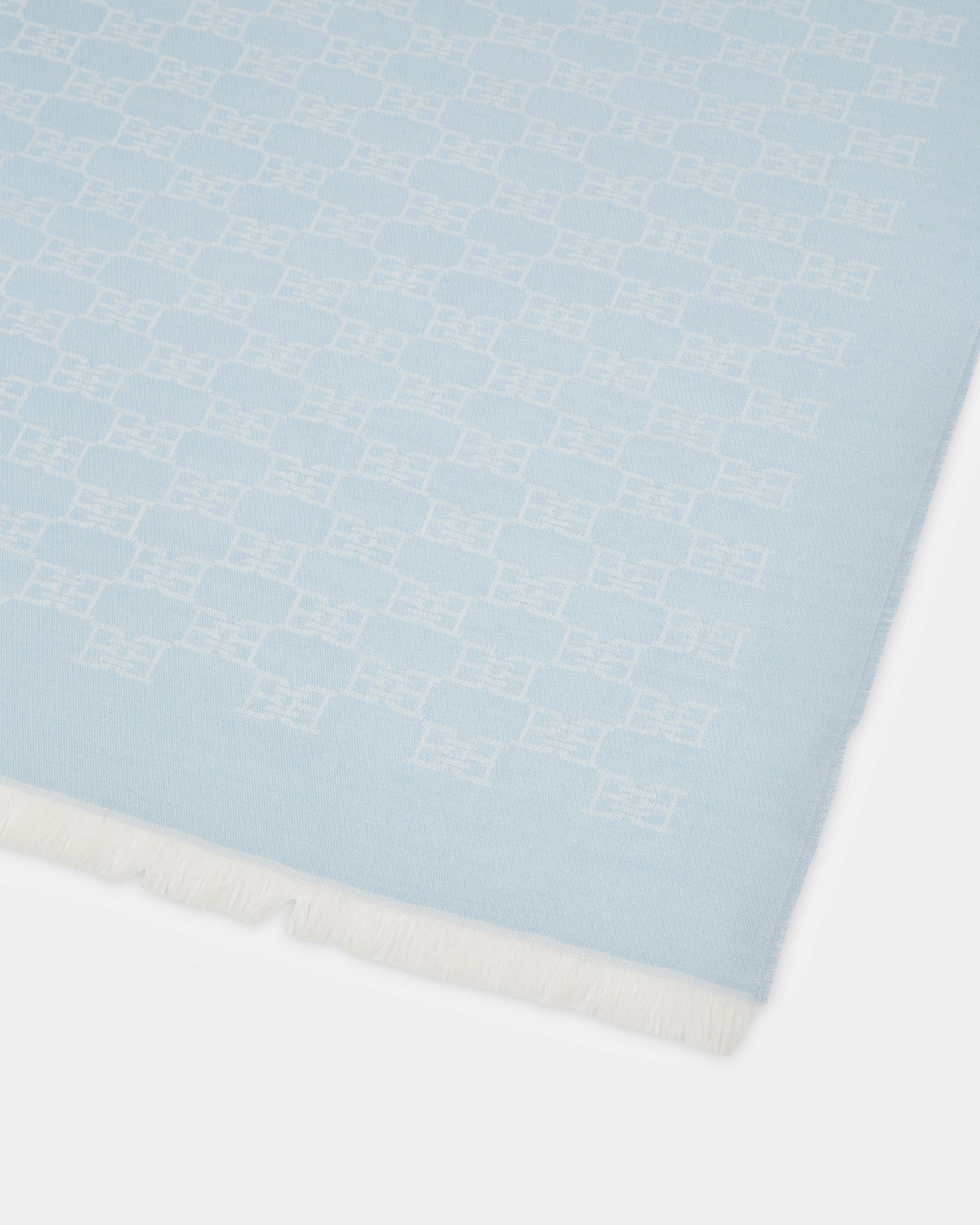 Jacquardschal Schal Aus Wolle Und Seide In Hellblau - Damen - Bally - 02