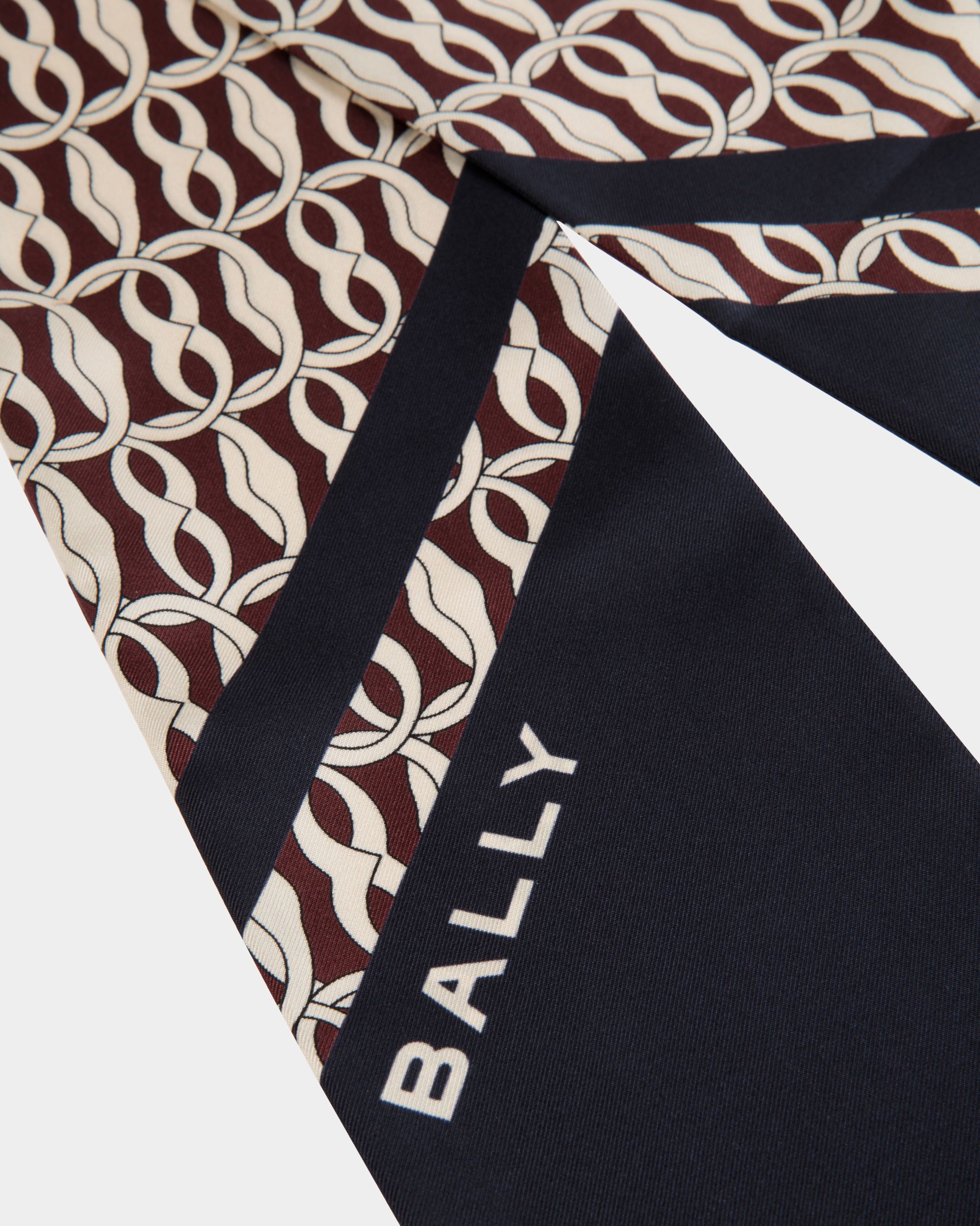 Halstuch Aus Seide In Navy Blue Mit Emblem-Print - Damen - Bally - 02