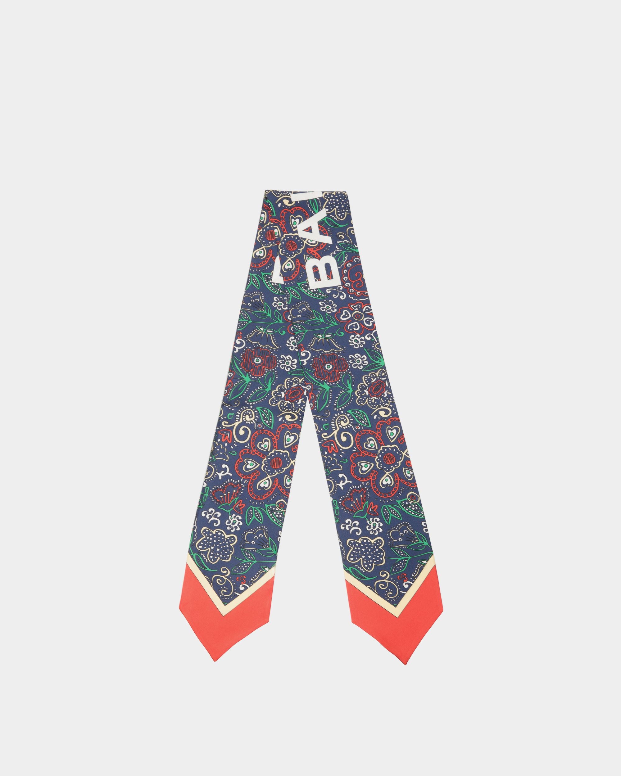 Tuch Aus Seide Mit Print In Navy Blue - Damen - Bally - 01