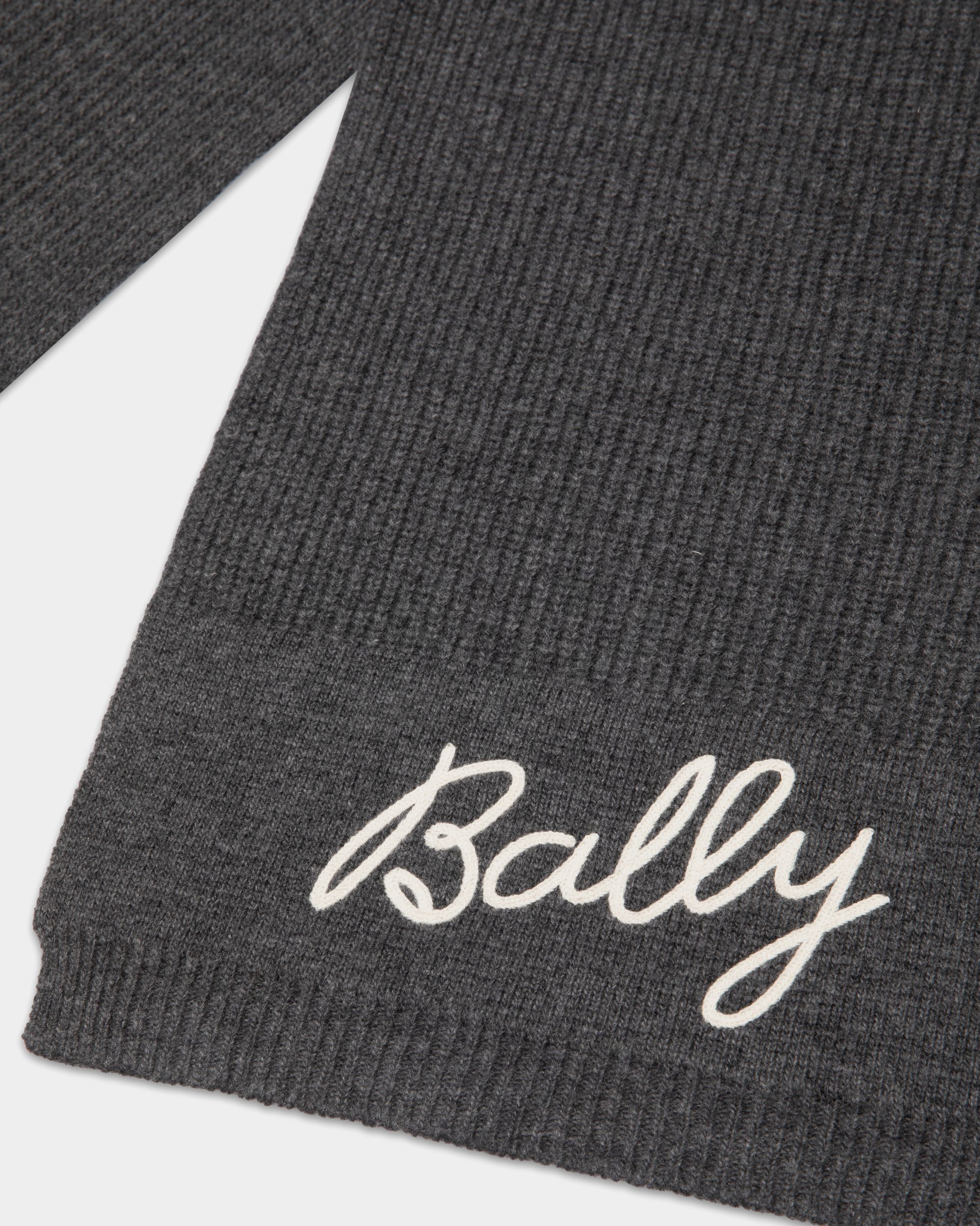 Schal Aus Grauer Wolle Mit Logo - Damen - Bally - 02