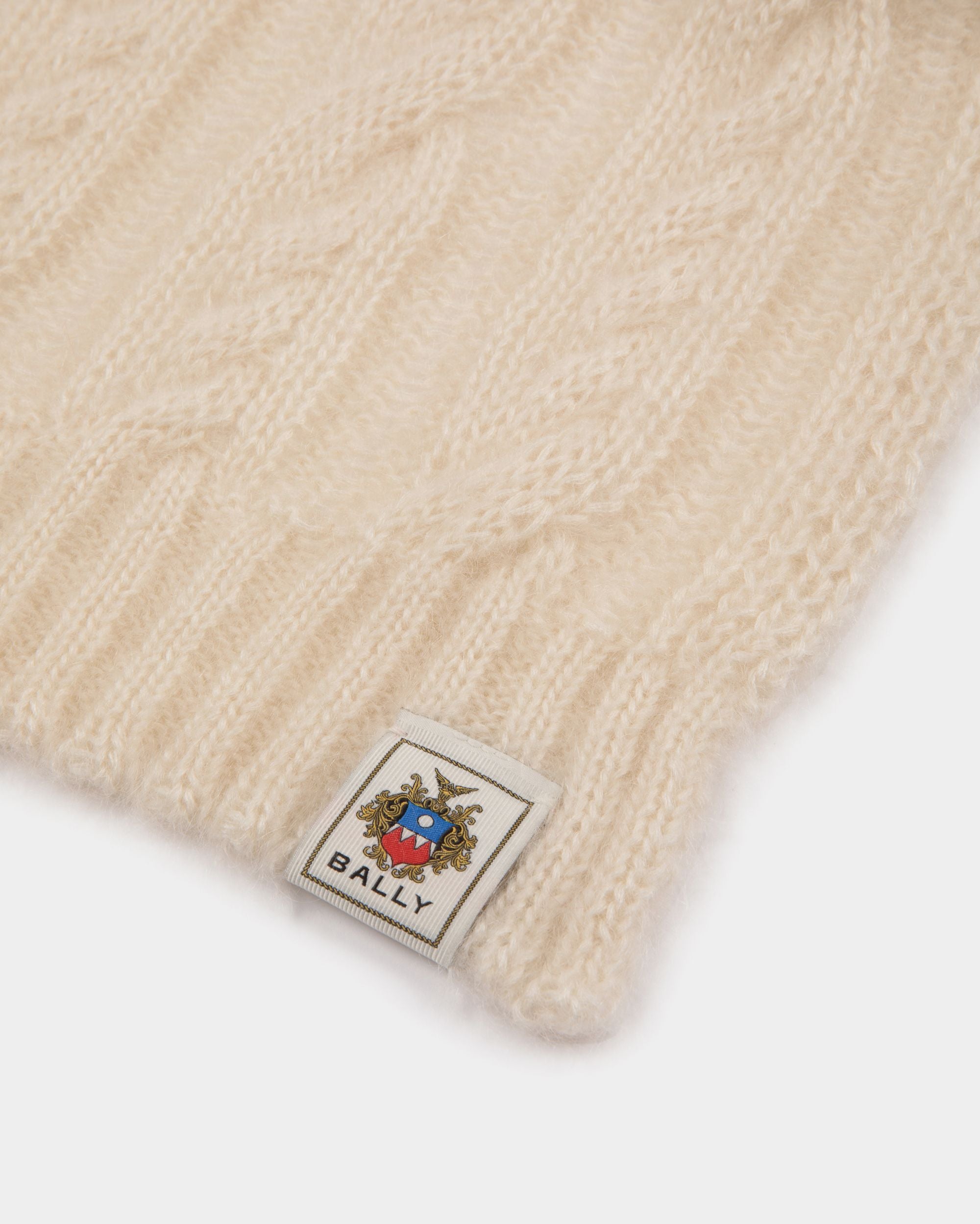 Schal Aus Elfenbeinfarbenem Mohair Und Seide - Damen - Bally - 02