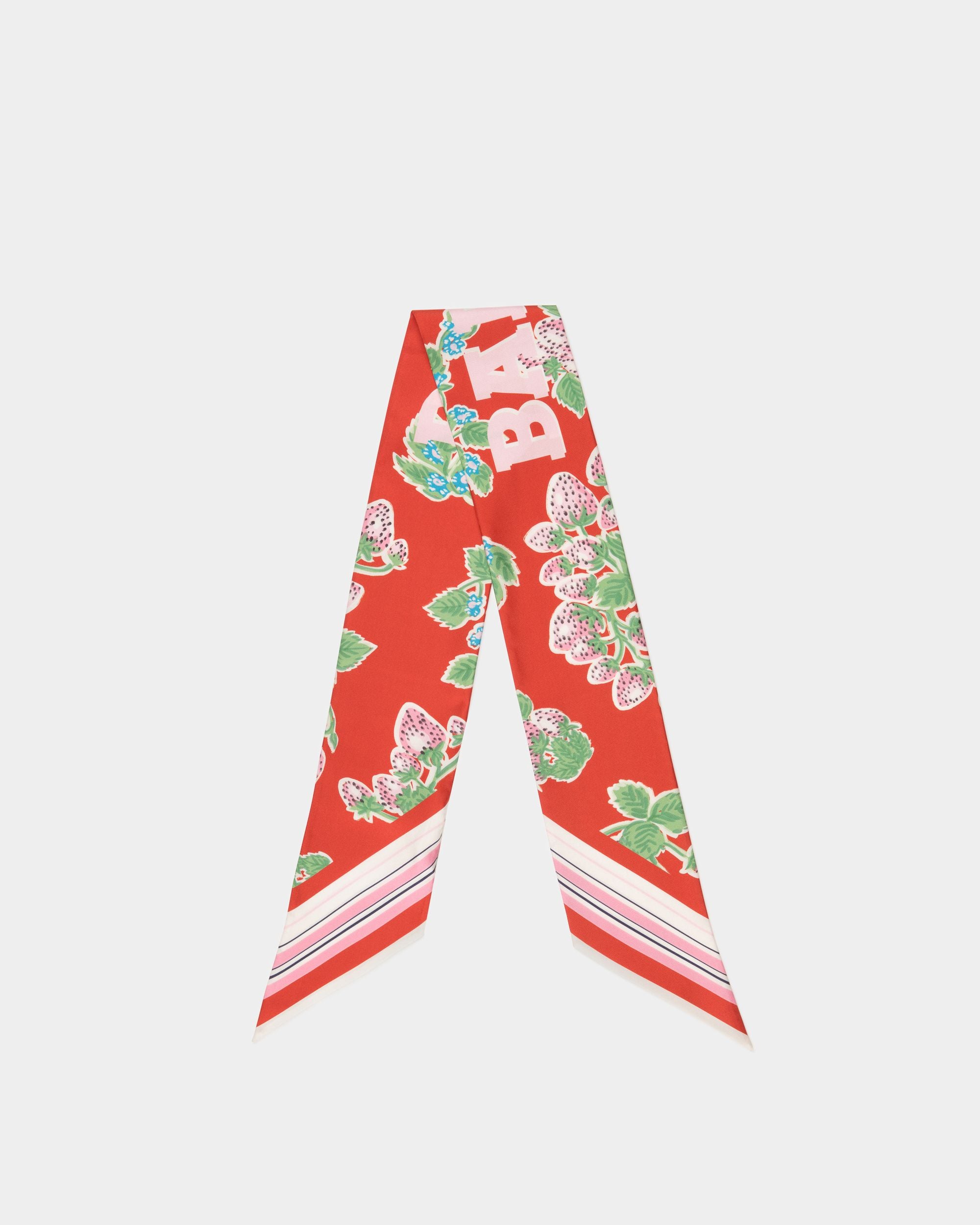 Bedrucktes Halstuch Aus Seide In Strawberry - Damen - Bally - 01