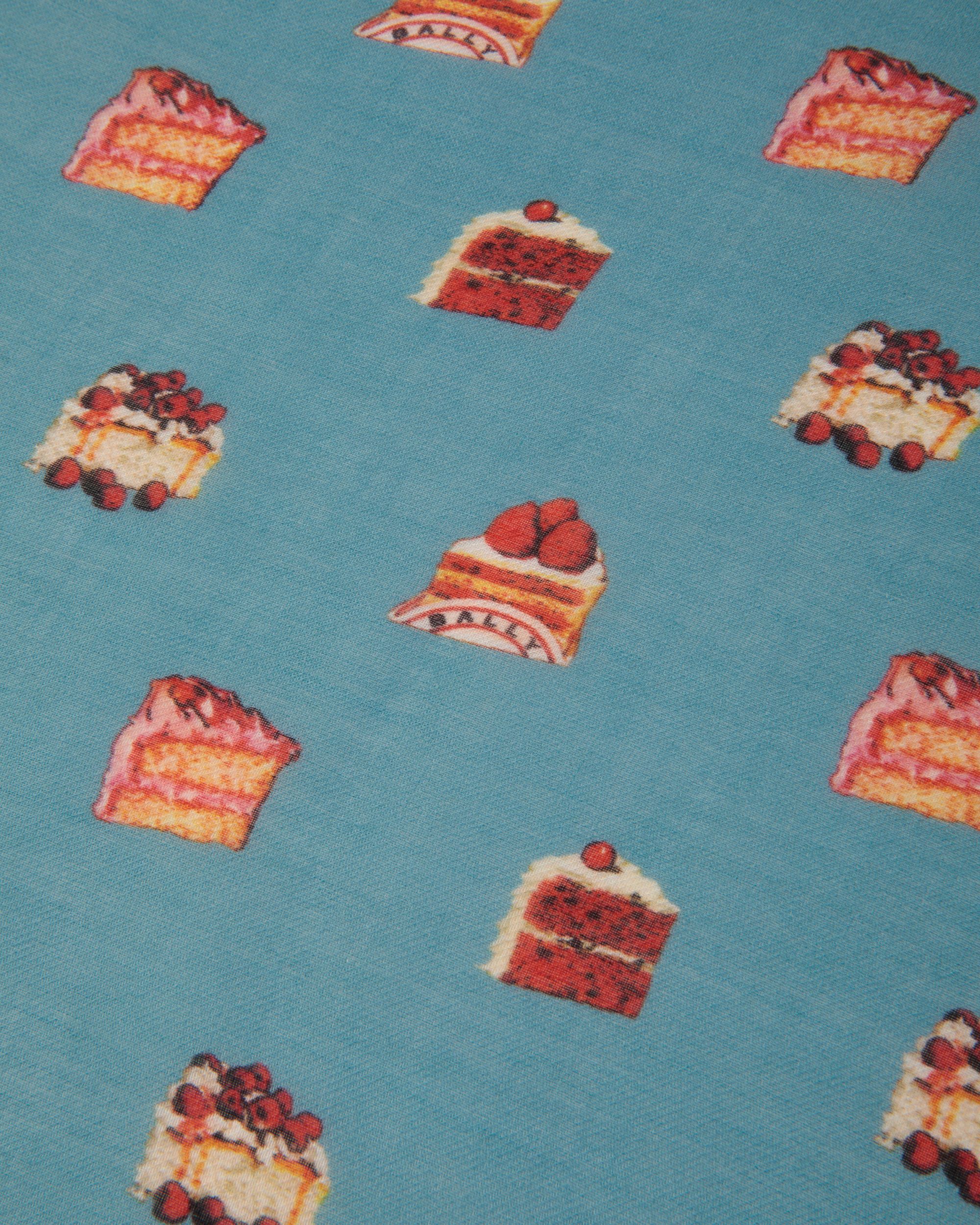 Schal Aus Modal-Kaschmir-Mix Mit Bally Cake Print In Medium Blue - Damen - Bally - 03