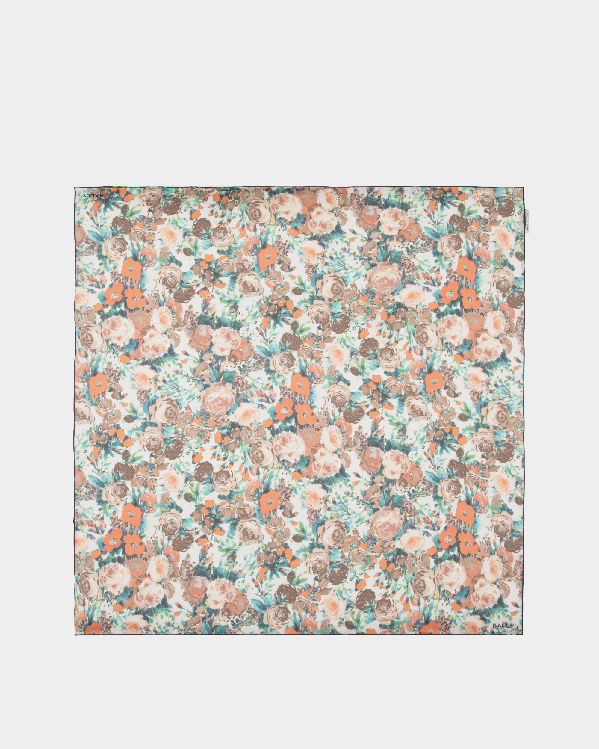 Bunter Seidenschal Mit Rosengarten-Print - Damen - Bally - 01