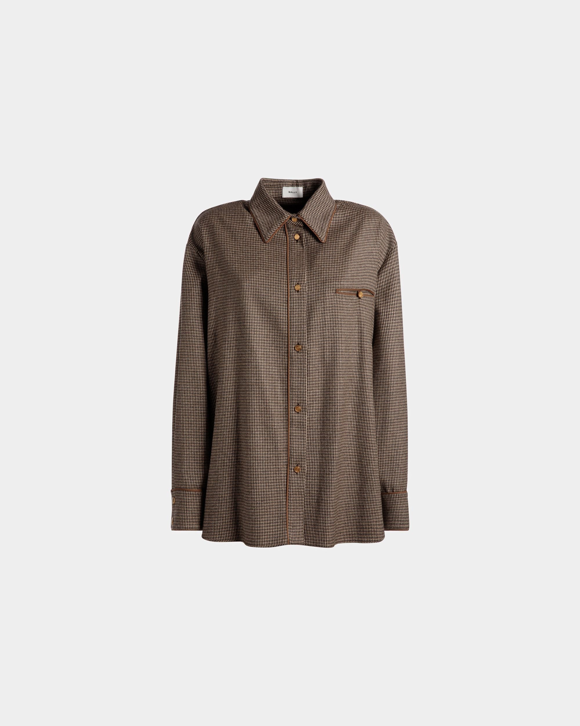 Bluse im Hahnentrittmuster Aus Wolle in Desert - Damen - Bally - 01