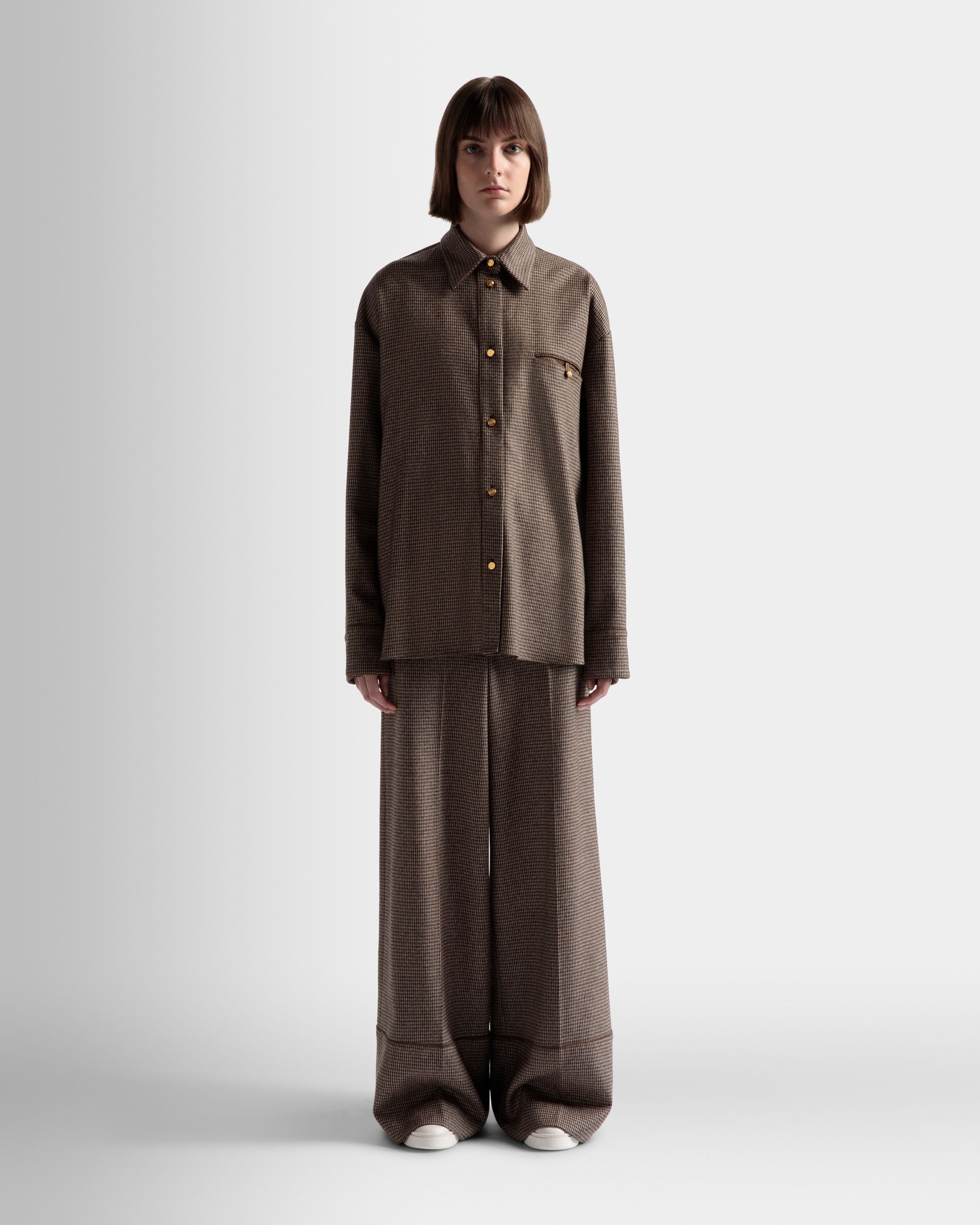 Bluse im Hahnentrittmuster Aus Wolle in Desert - Damen - Bally - 02