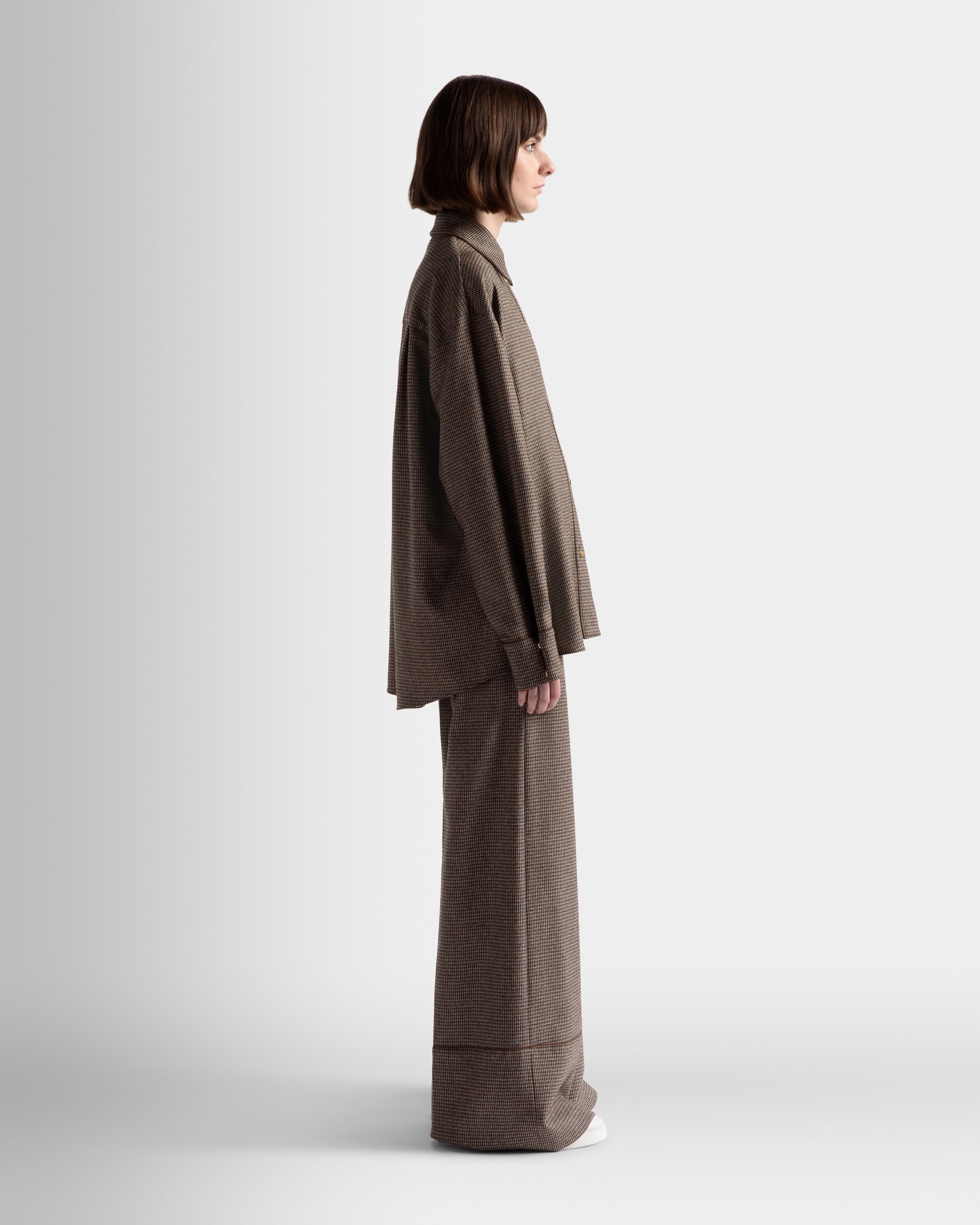 Bluse im Hahnentrittmuster Aus Wolle in Desert - Damen - Bally - 05