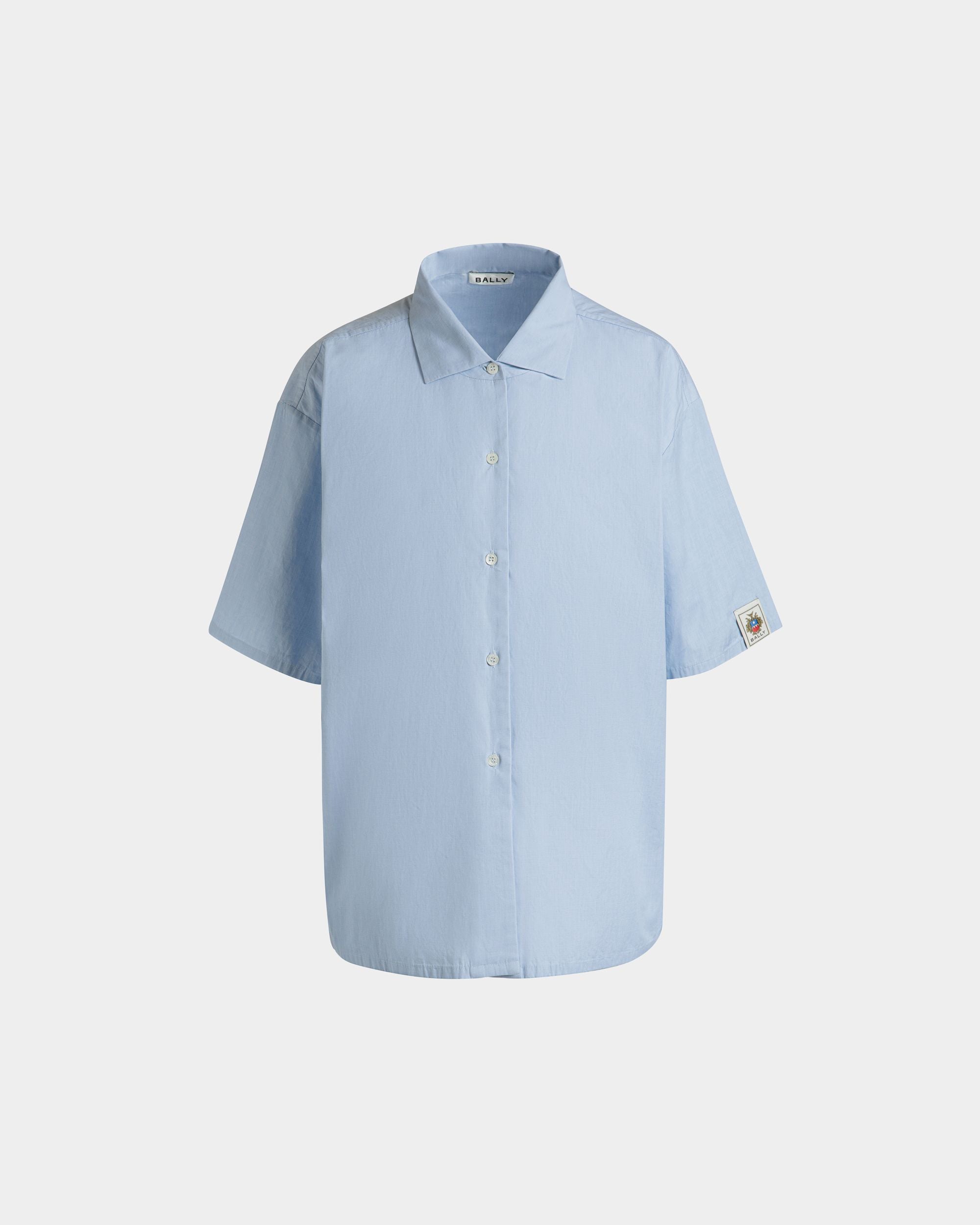 Hemdbluse In Oversize-Passform Aus Baumwolle In Light Blue - Damen - Bally - 01