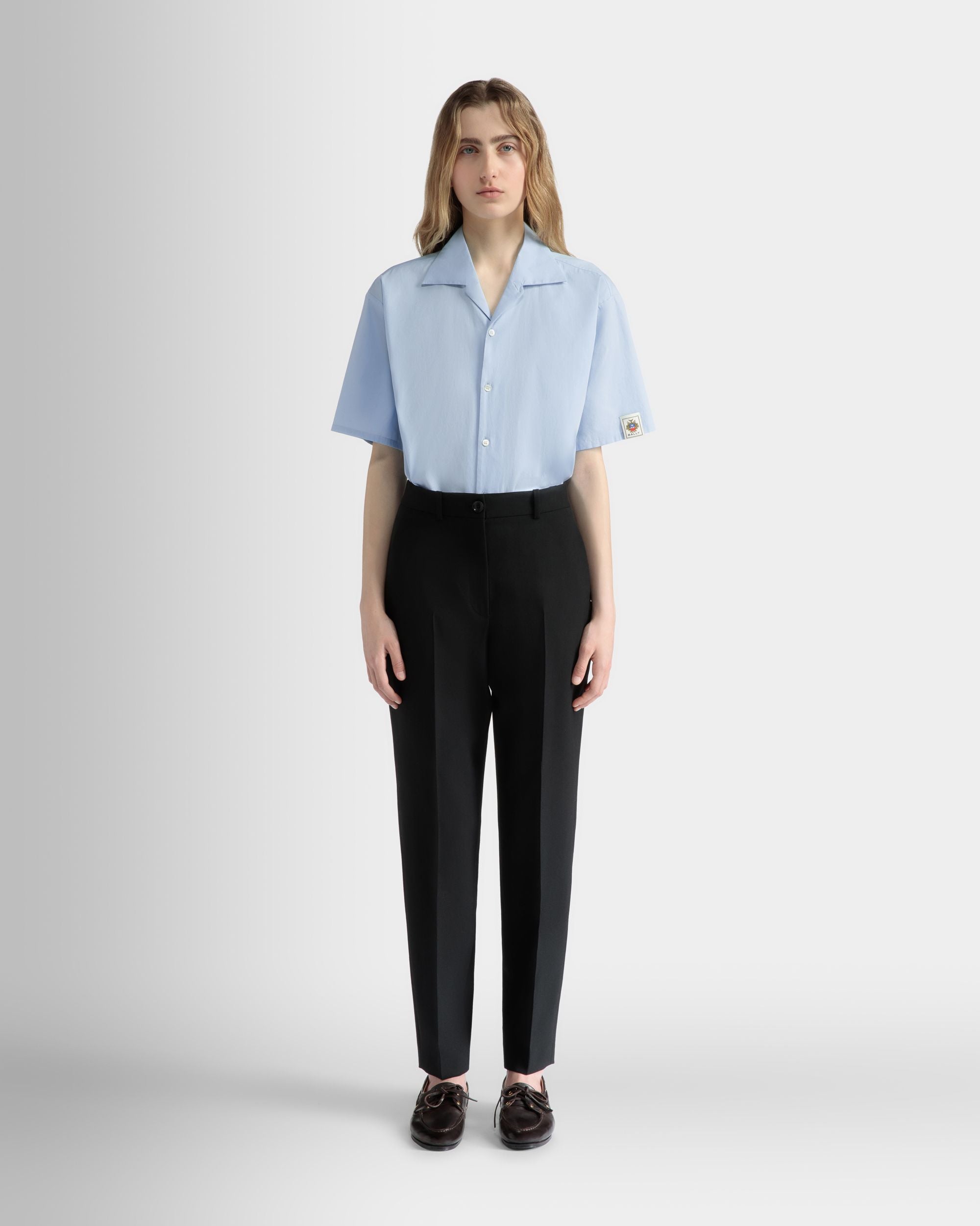 Hemdbluse In Oversize-Passform Aus Baumwolle In Light Blue - Damen - Bally - 02