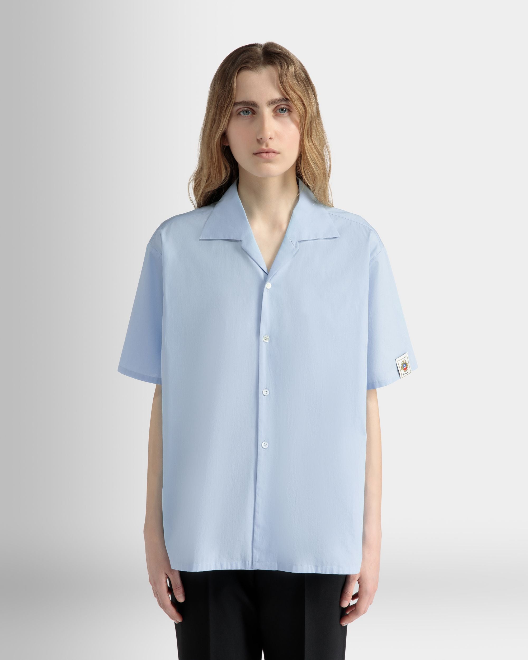 Hemdbluse In Oversize-Passform Aus Baumwolle In Light Blue - Damen - Bally - 03