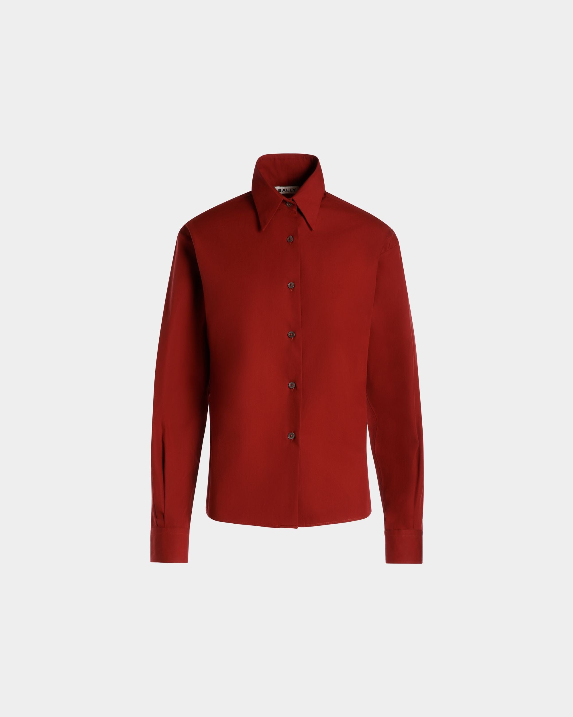 Langarm-Shirt Aus Baumwolle In Heritage Red - Damen - Bally - 01