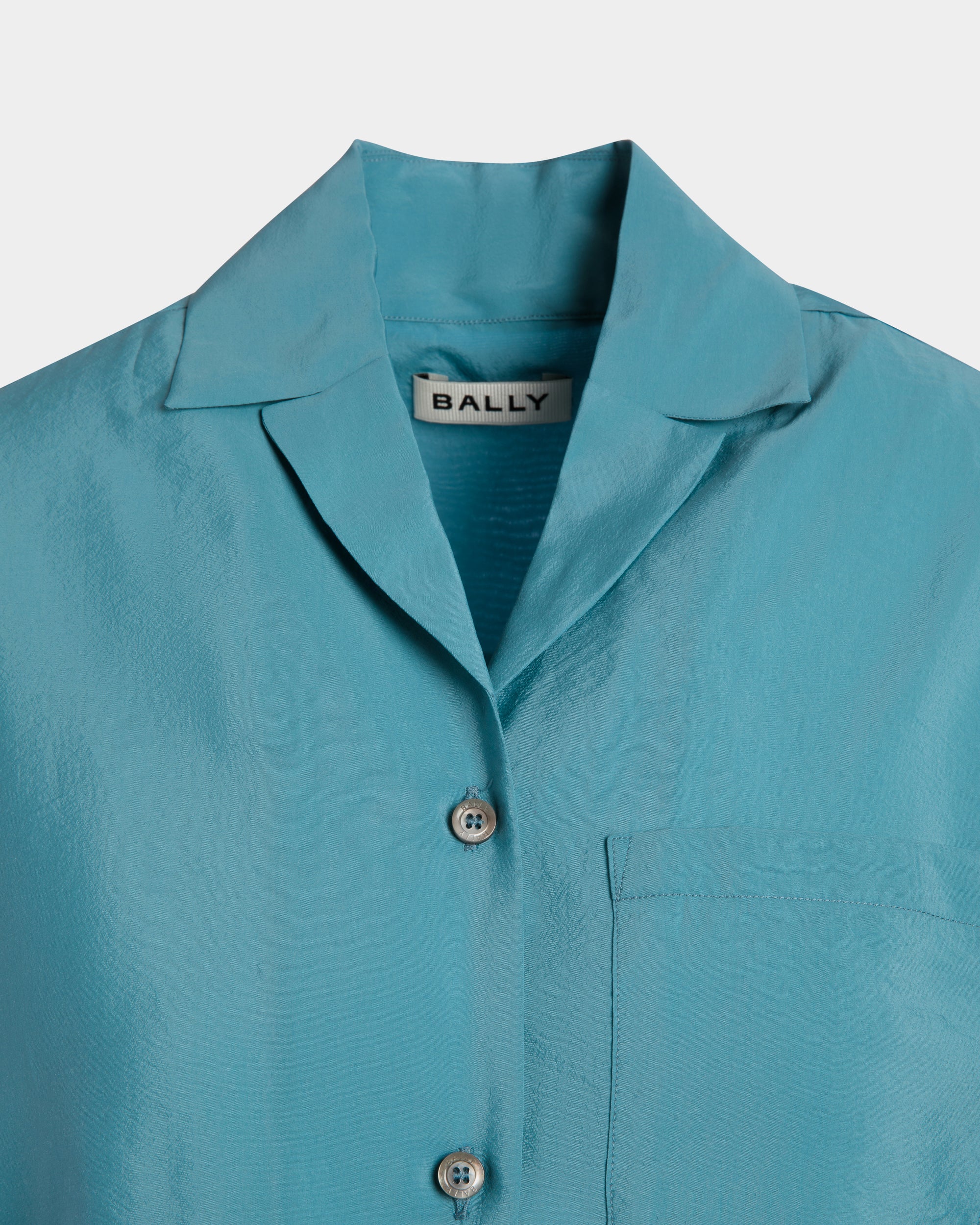 Hemd Aus Satin In Medium Blue - Damen - Bally - 04