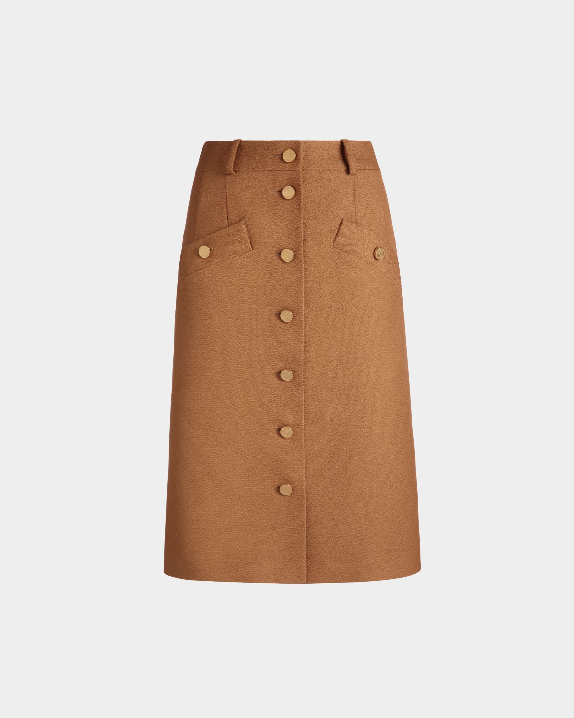Midirock Aus Wollmischung In Braun - Damen - Bally - 01