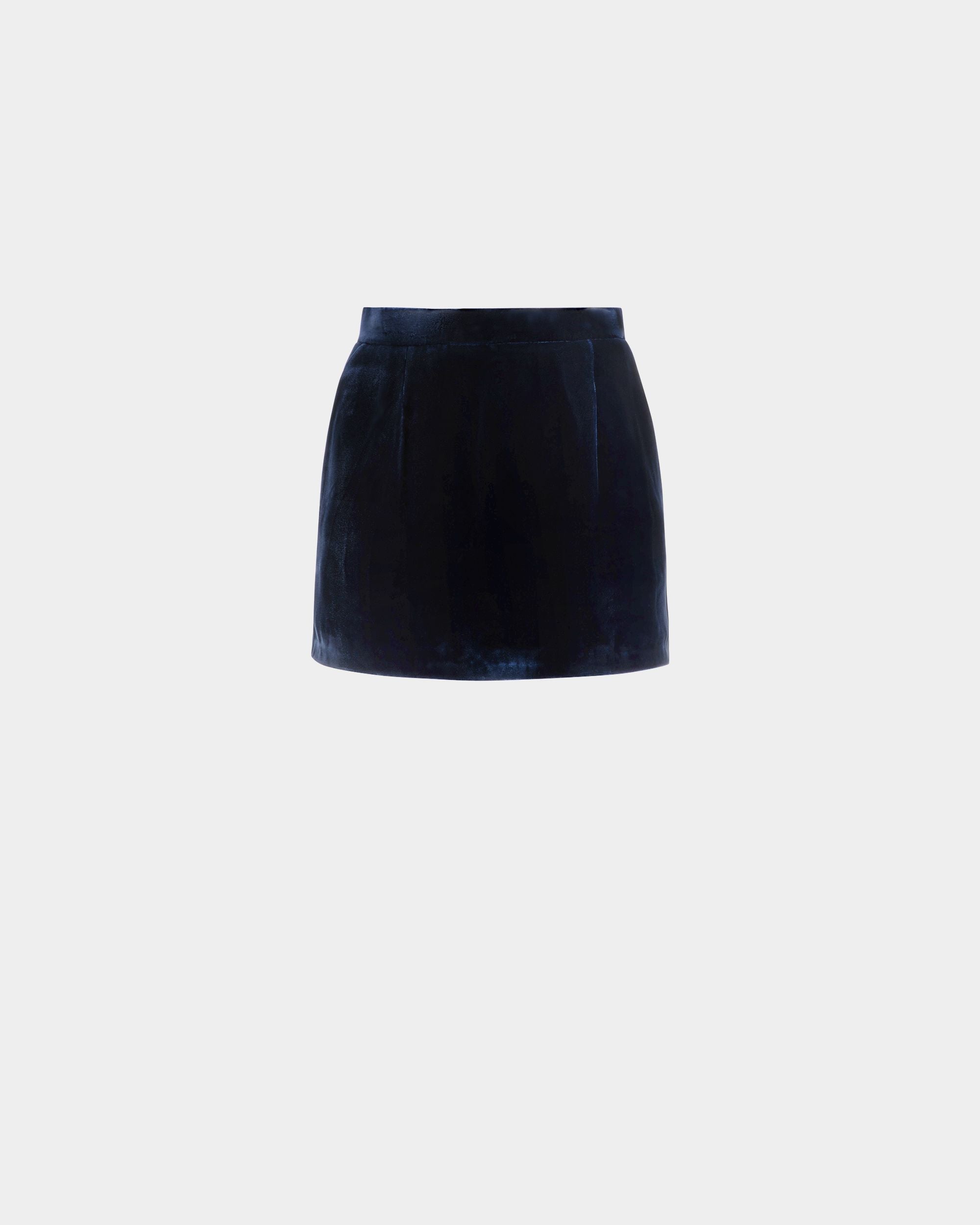 Minirock Aus Marineblauem Samt - Damen - Bally - 01