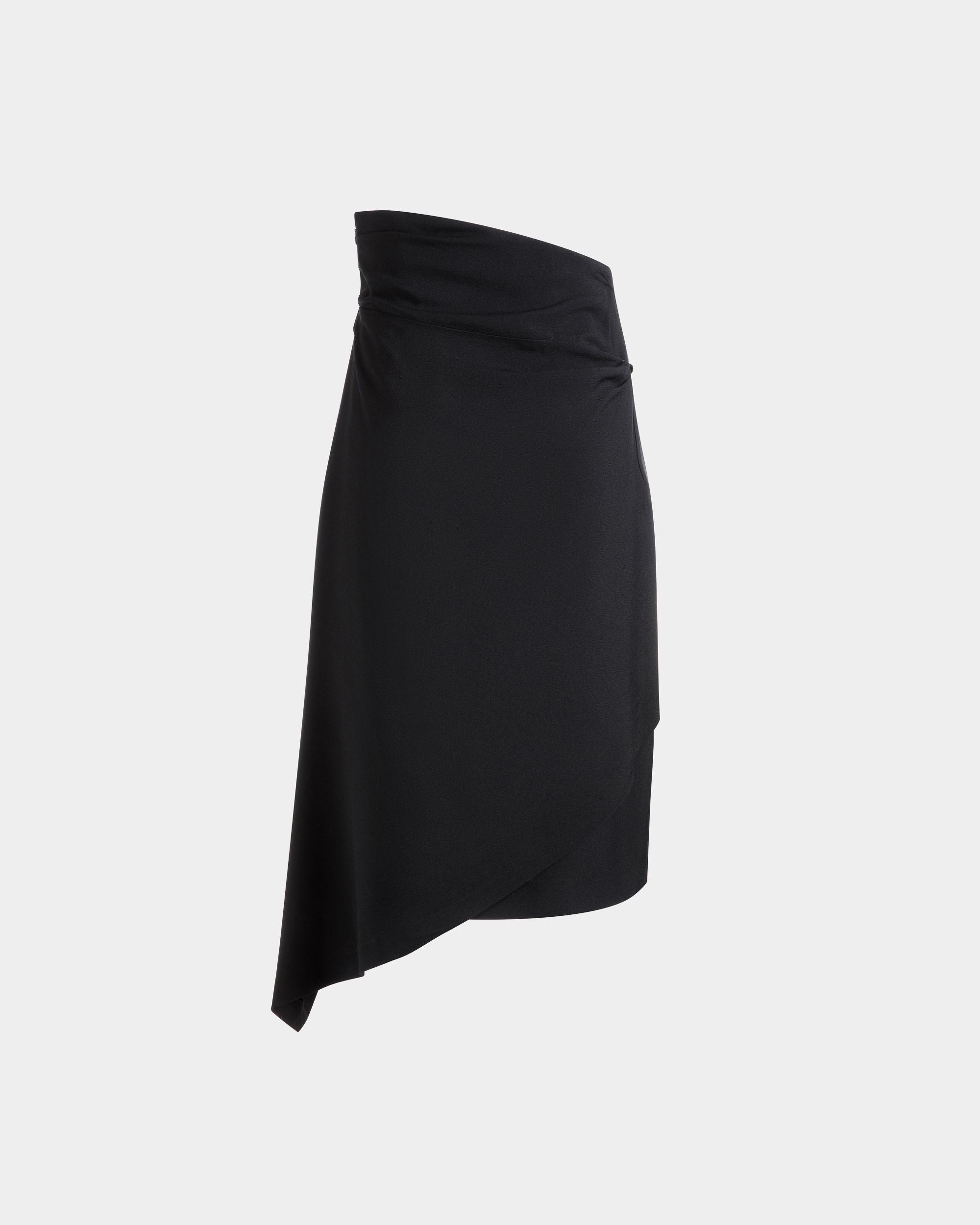 Asymmetrischer Midirock Aus Fließendem Crêpe In Schwarz - Damen - Bally - 07