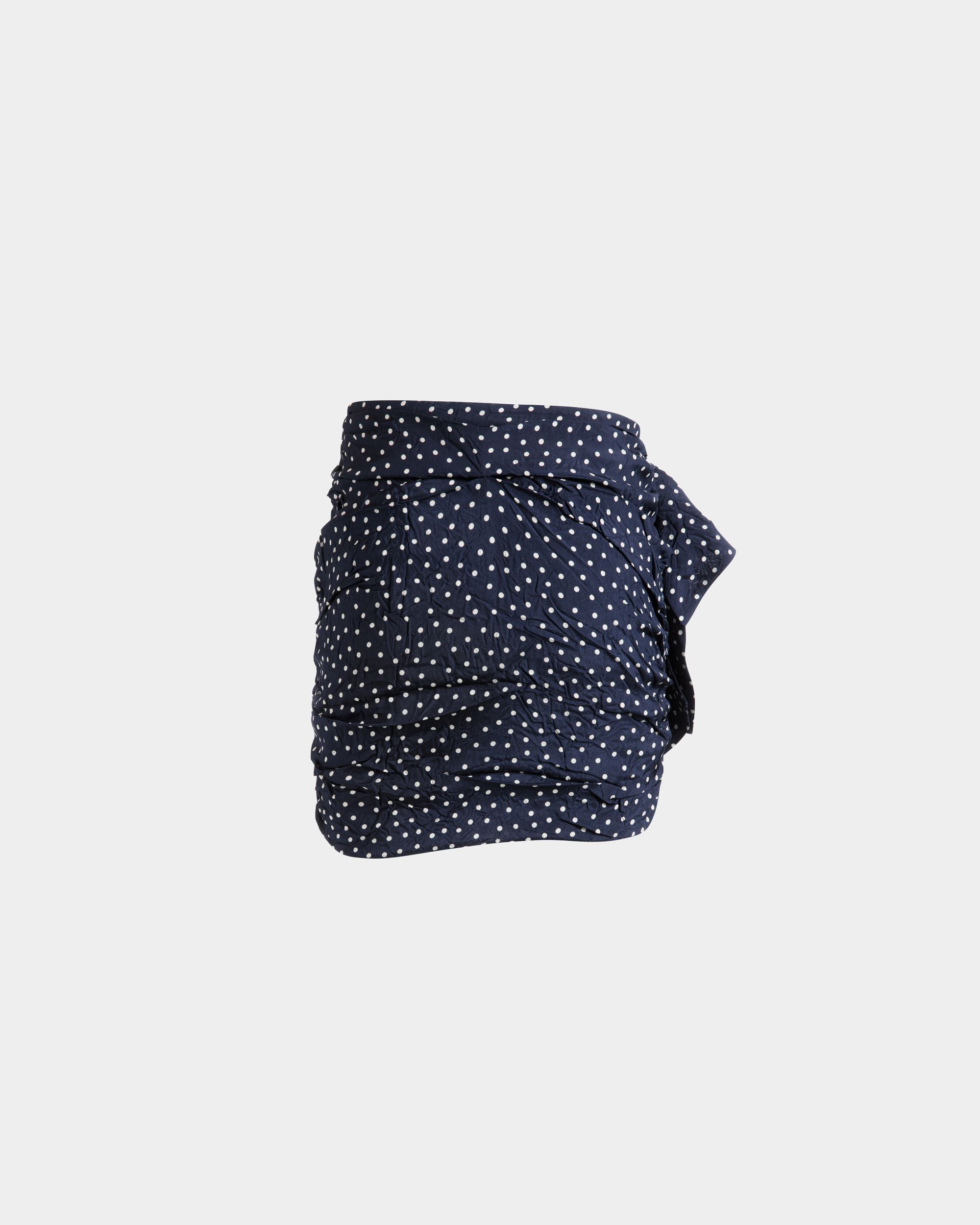 Bedruckter Rouches Minirock Aus Fließender Popeline Mit Polka Dots - Damen - Bally - 07