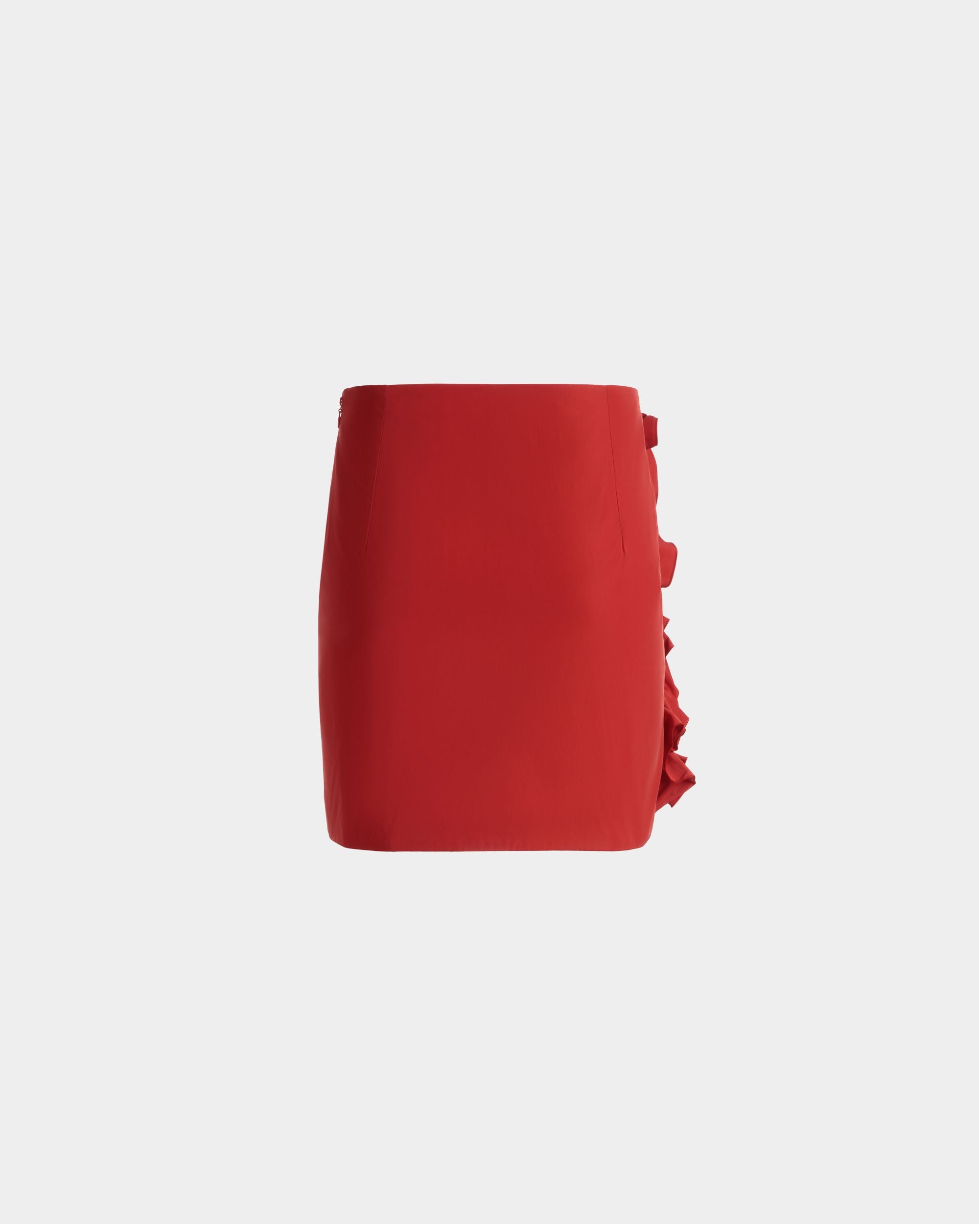 Rouches Minirock In Candy Red Aus Technischer Duchesse - Damen - Bally - 07