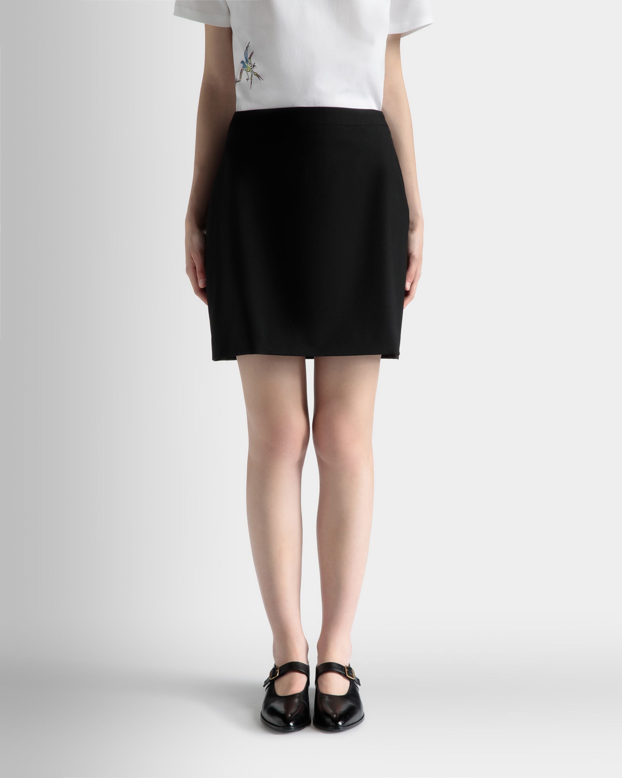 Minirock Aus Wolle In Schwarz - Damen - Bally - 03