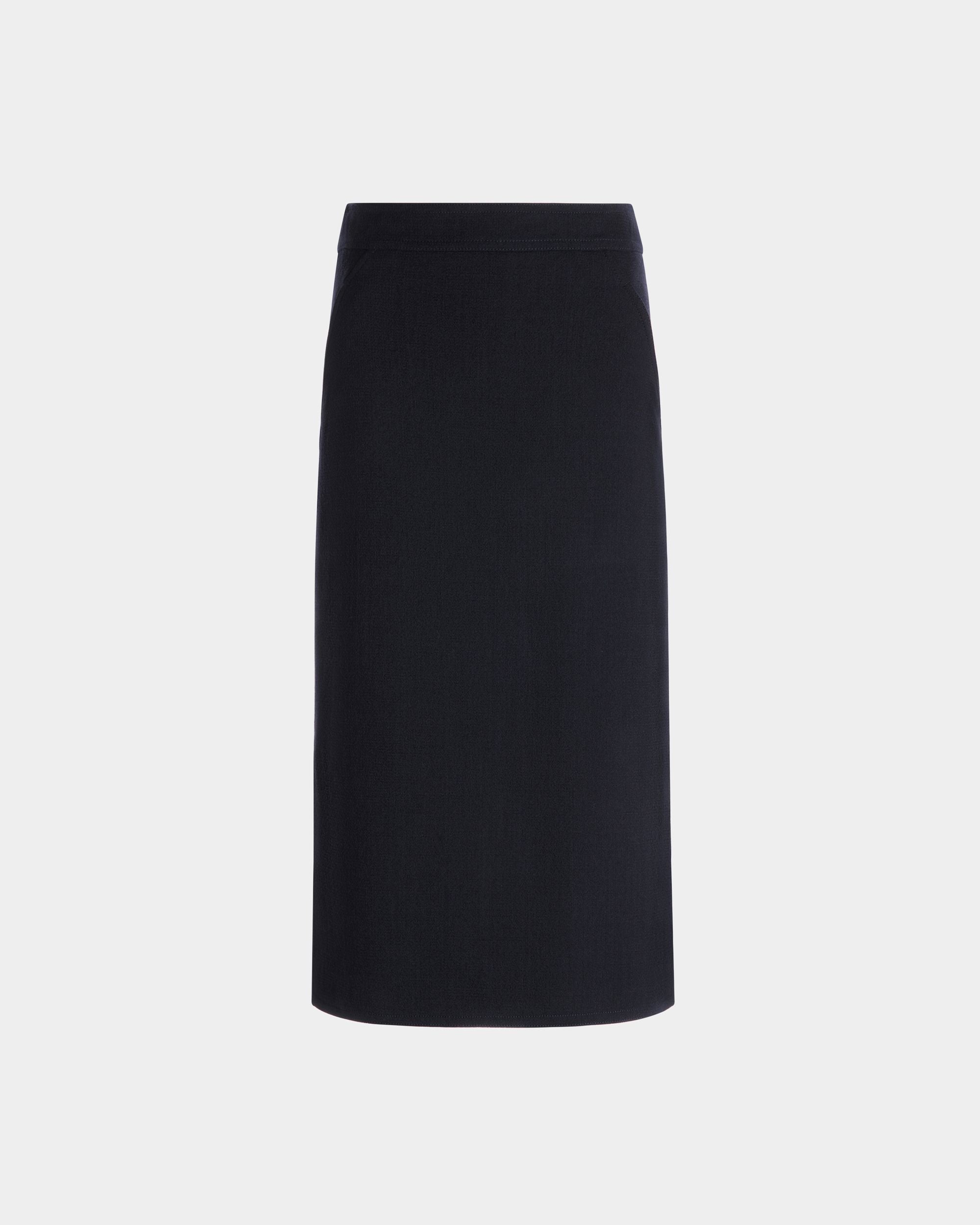 Midirock Aus Wolle In Navy Blue - Damen - Bally - 01