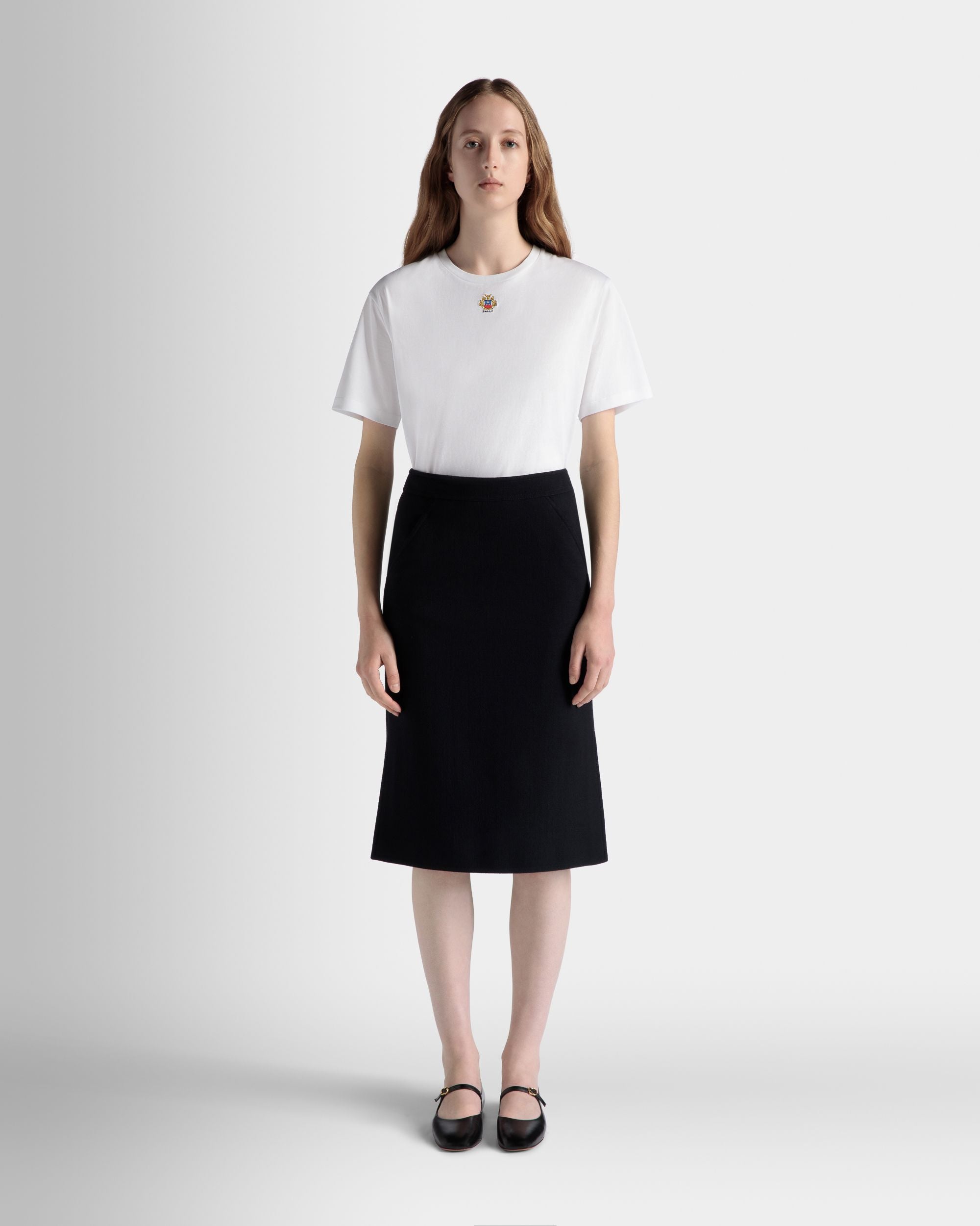 Midirock Aus Wolle In Navy Blue - Damen - Bally - 02