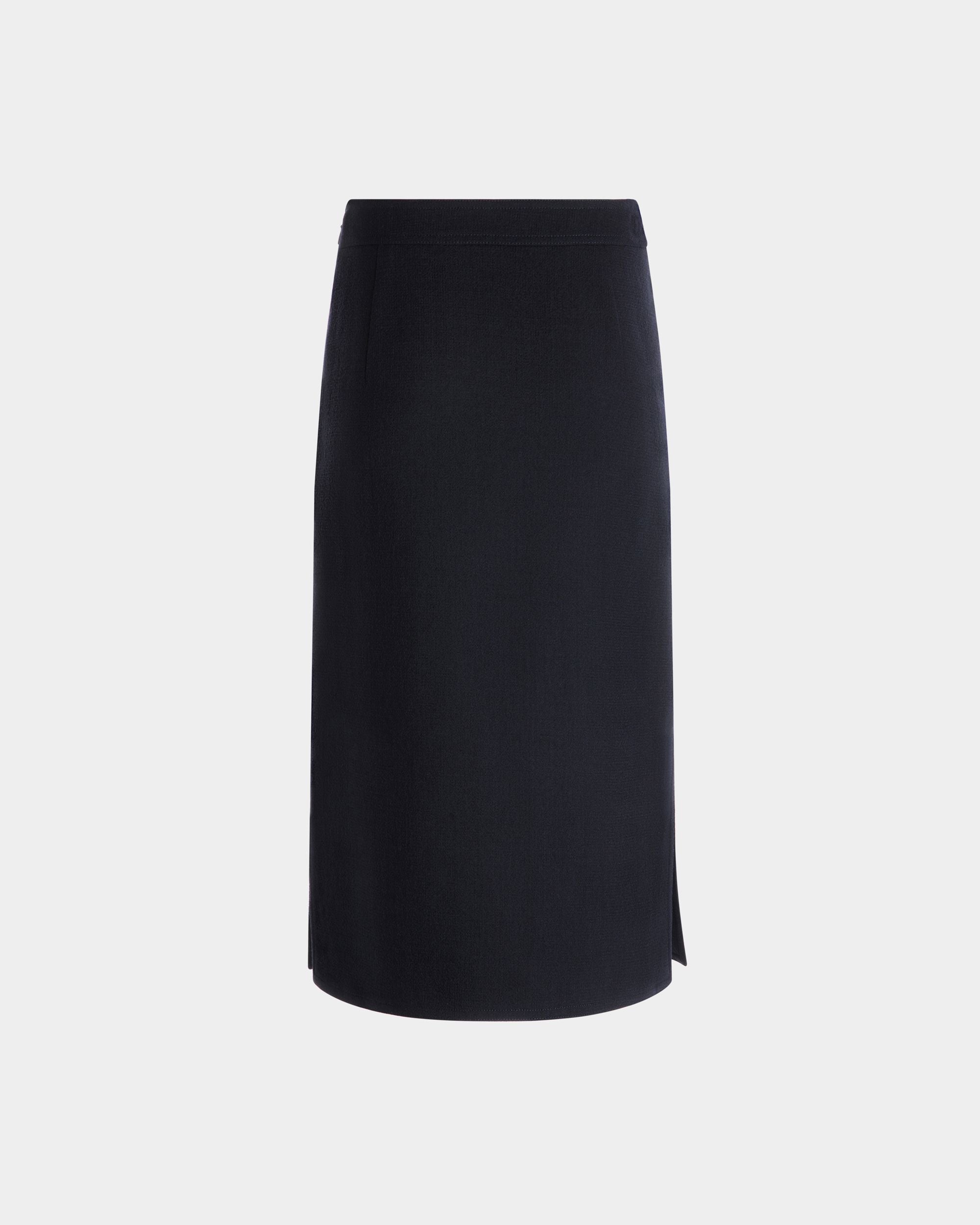 Midirock Aus Wolle In Navy Blue - Damen - Bally - 08