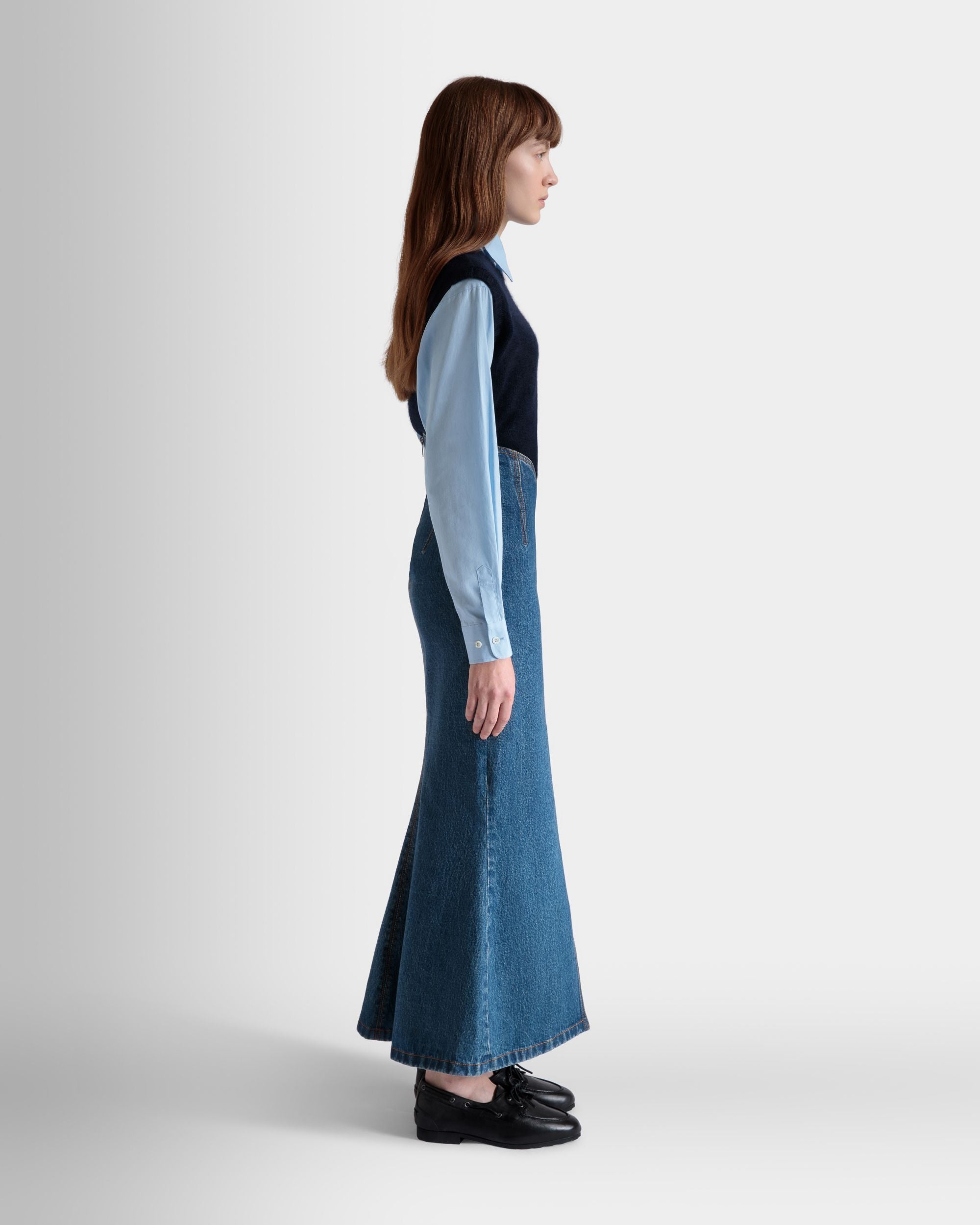 Langer Rock Aus Baumwolle In Medium Blue - Damen - Bally - 03