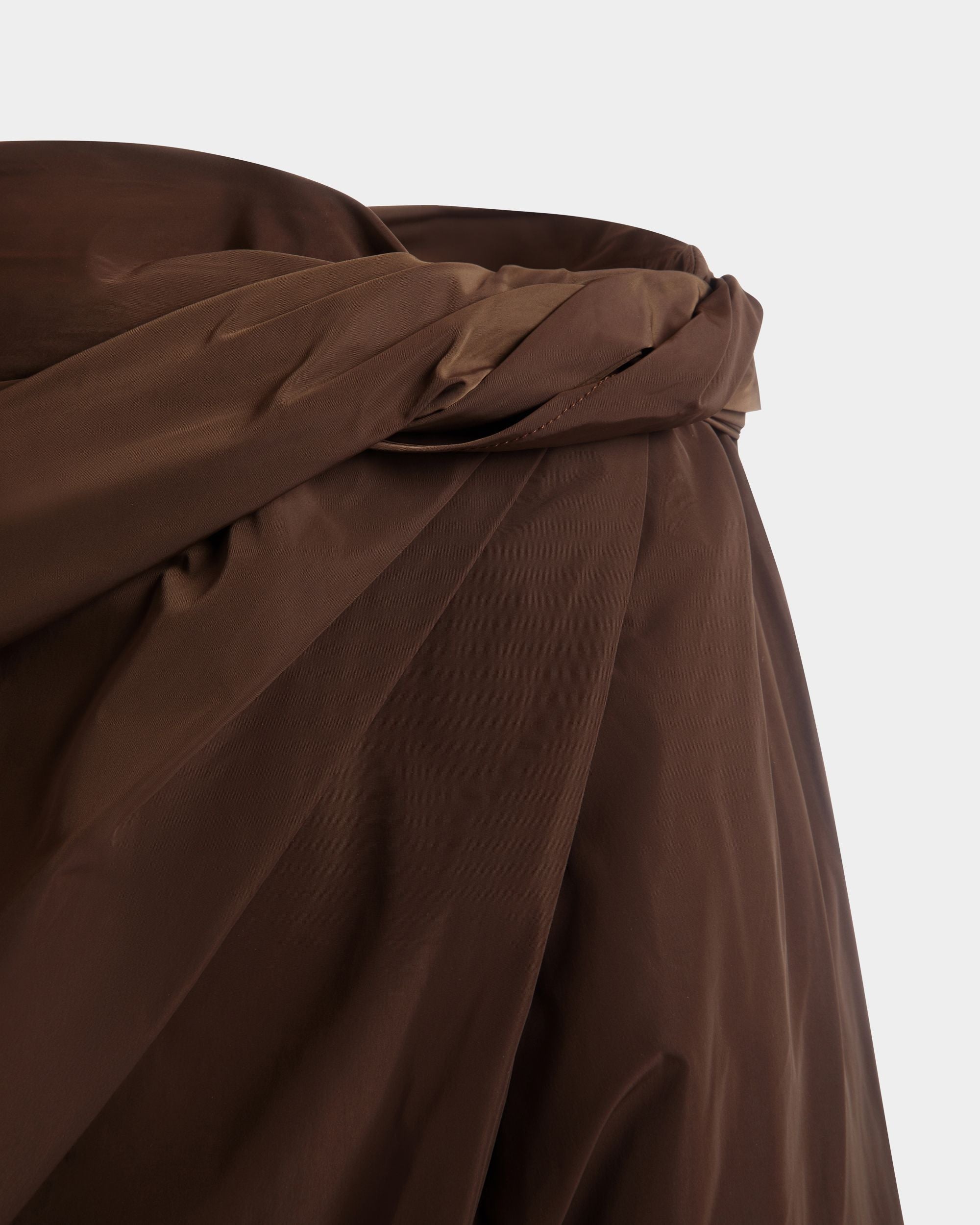 Drapierter Midirock Aus Braunem Technischem Duchesse-Stoff - Damen - Bally - 04