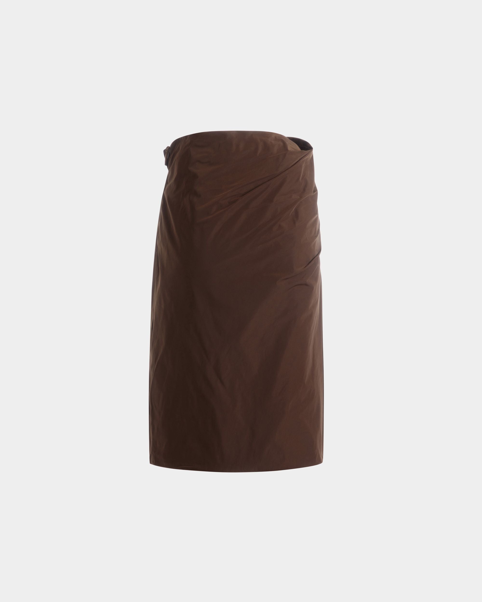 Drapierter Midirock Aus Braunem Technischem Duchesse-Stoff - Damen - Bally - 07