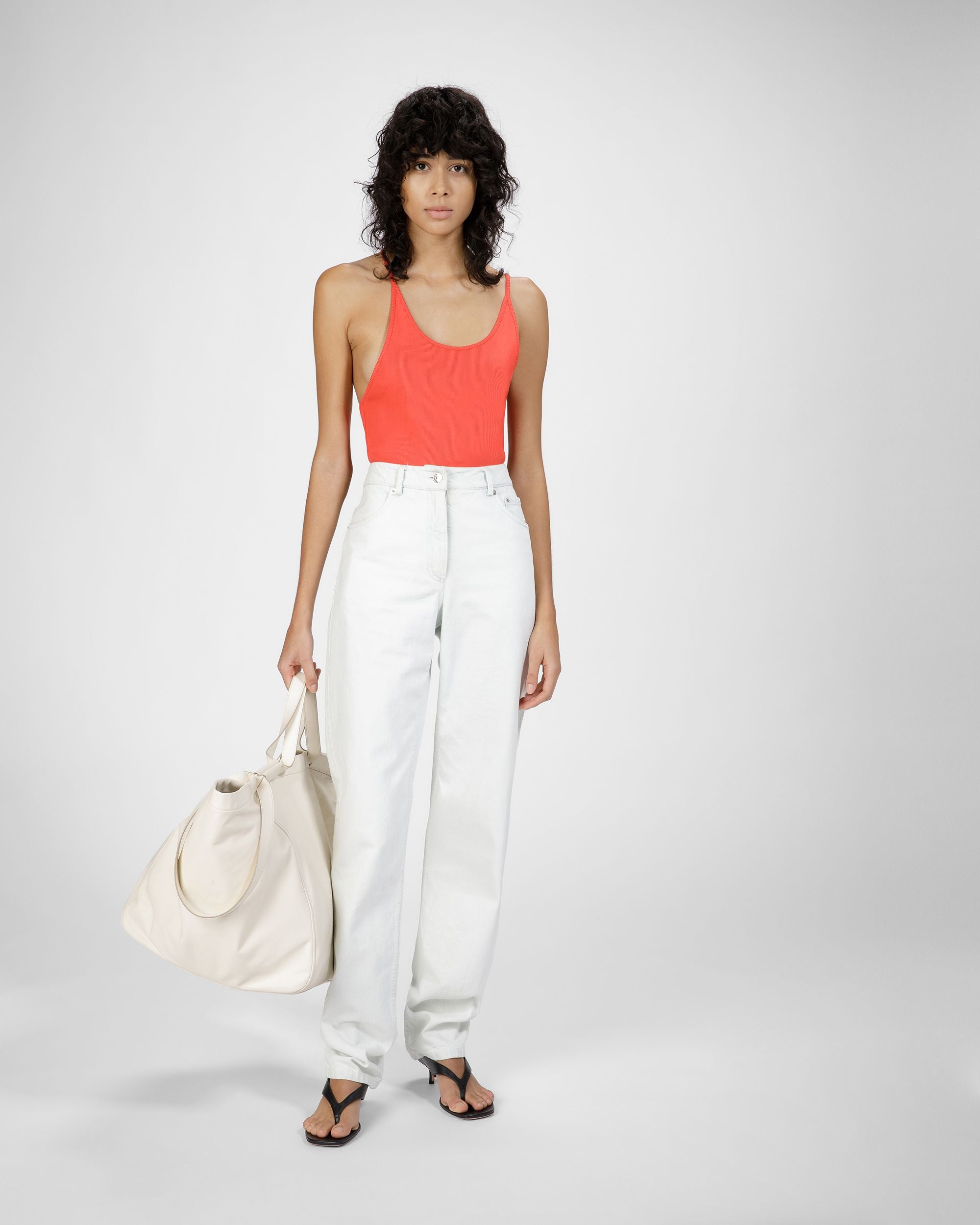 Hose Aus Baumwoll-Denim In Gebleichtem Weiß - Damen - Bally - 02