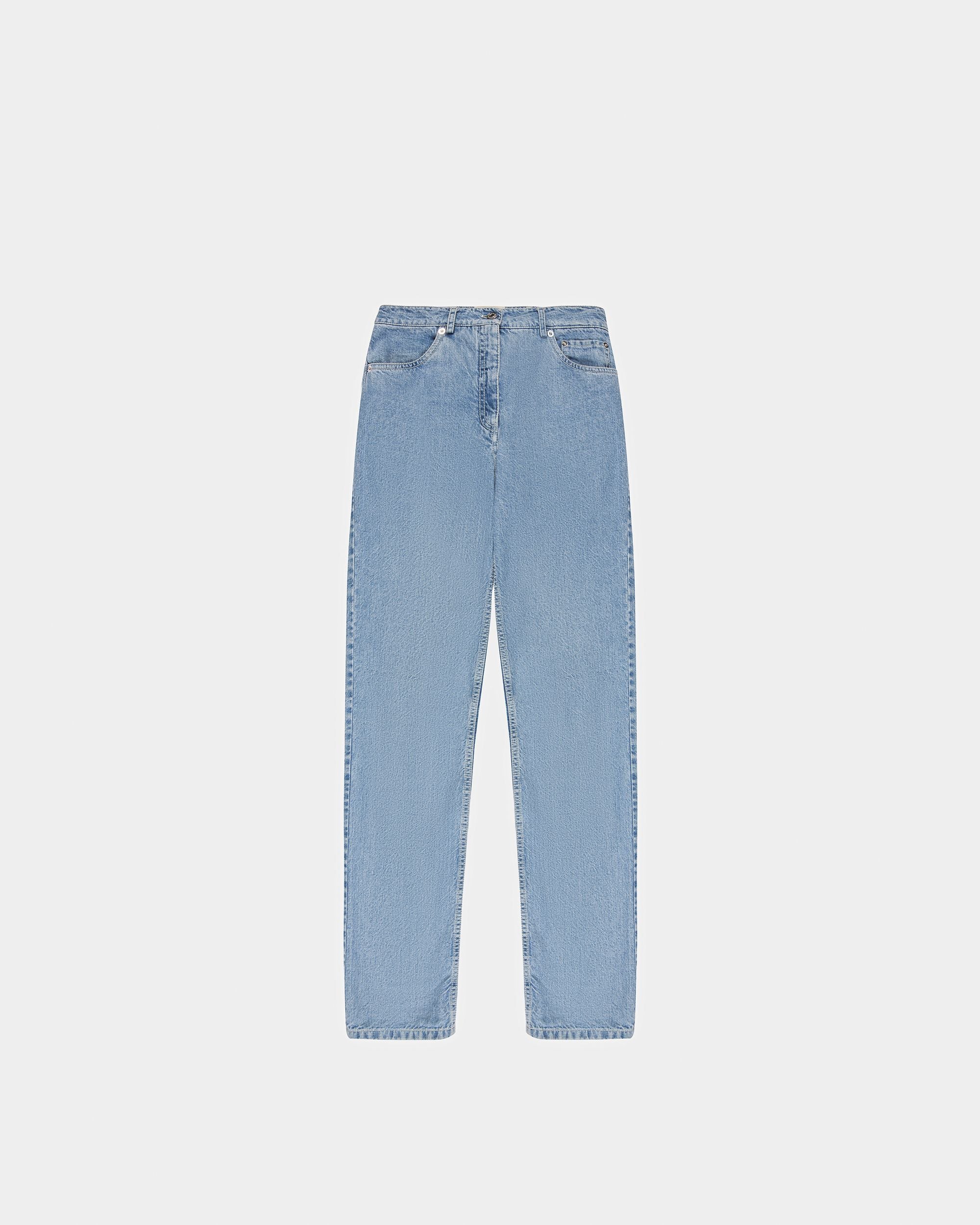 Baumwoll-Denim-Hose In Hellblau - Damen - Bally - 01