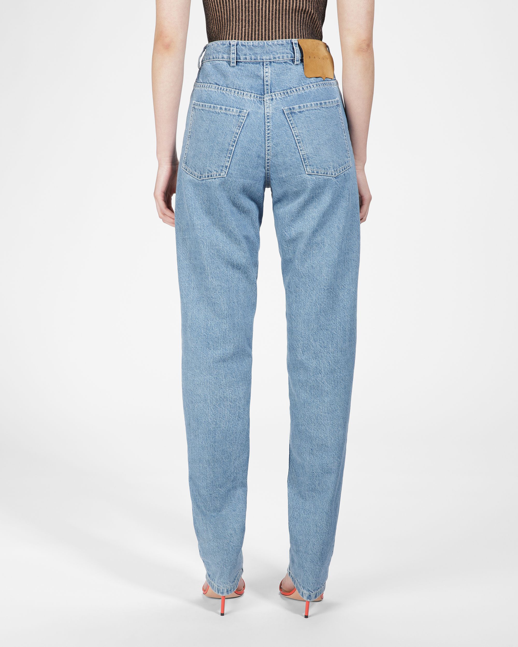 Baumwoll-Denim-Hose In Hellblau - Damen - Bally - 05