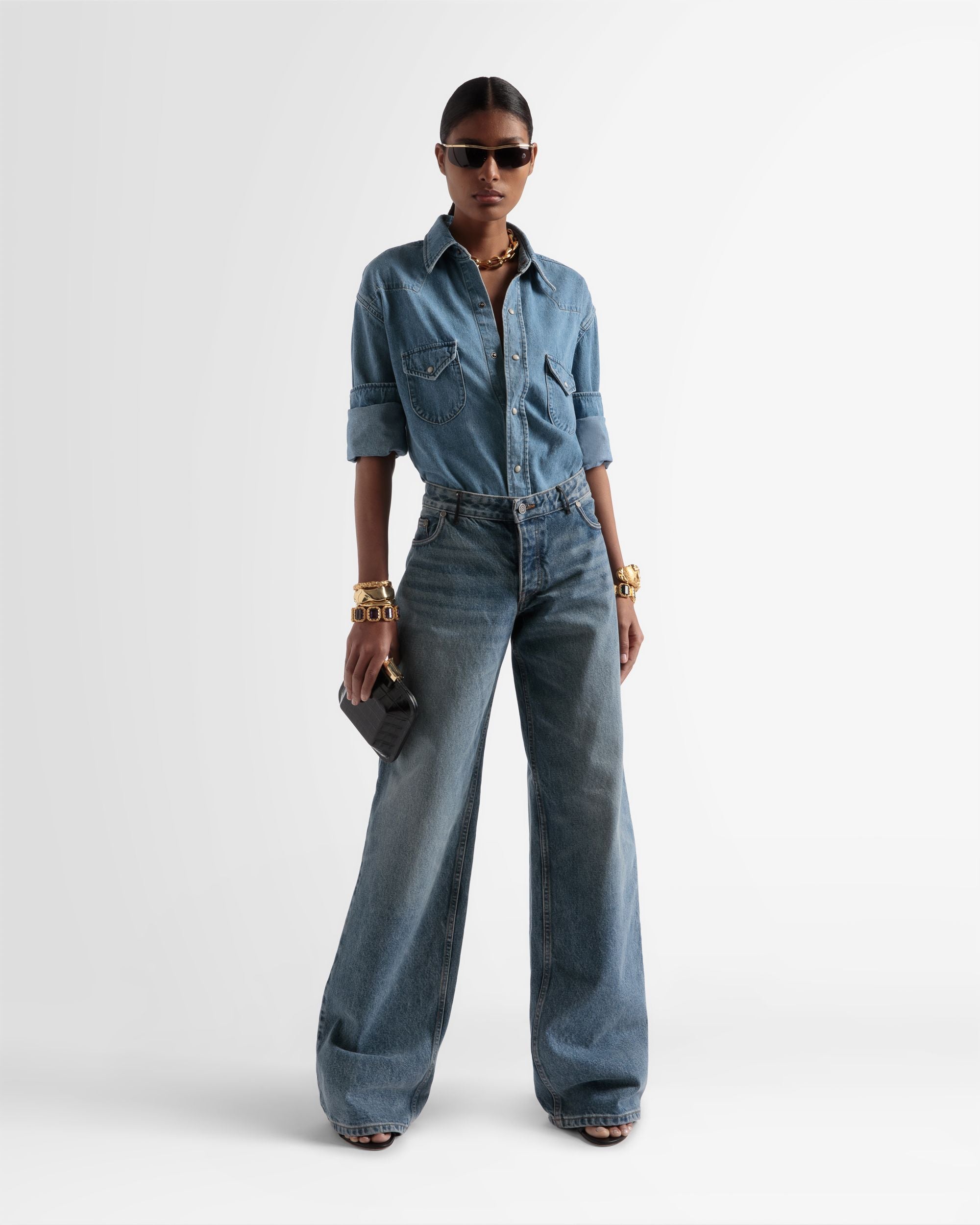 Weite Denim-Hose In Indigoblau - Damen - Bally - 01