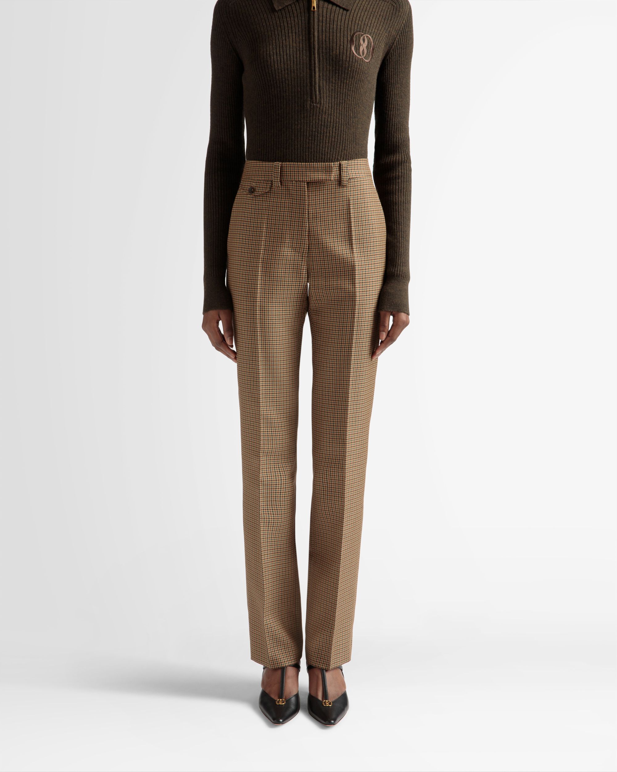 Formelle Hose mit geradem Bein Aus Wolle in Desert - Damen - Bally - 02