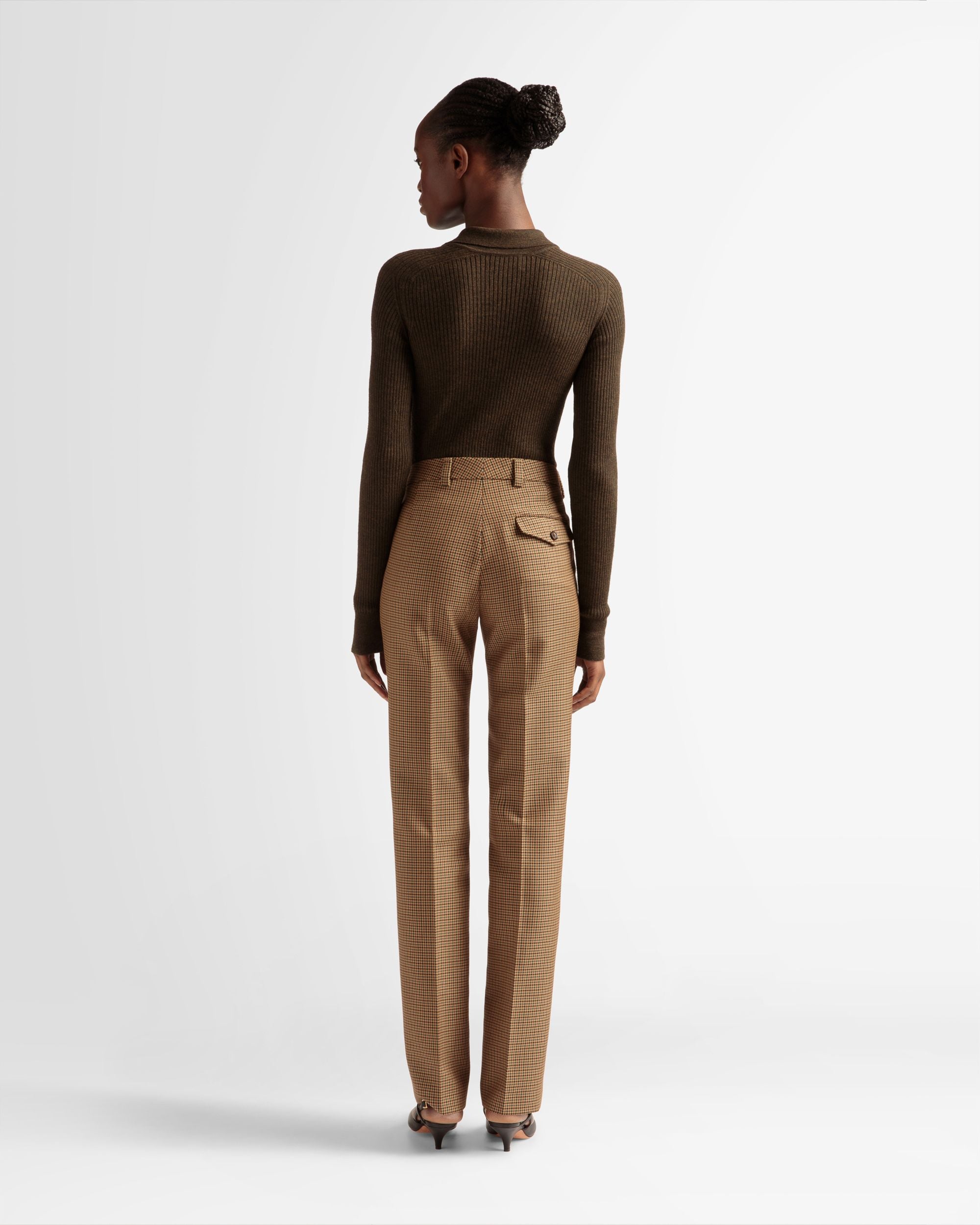 Formelle Hose mit geradem Bein Aus Wolle in Desert - Damen - Bally - 05