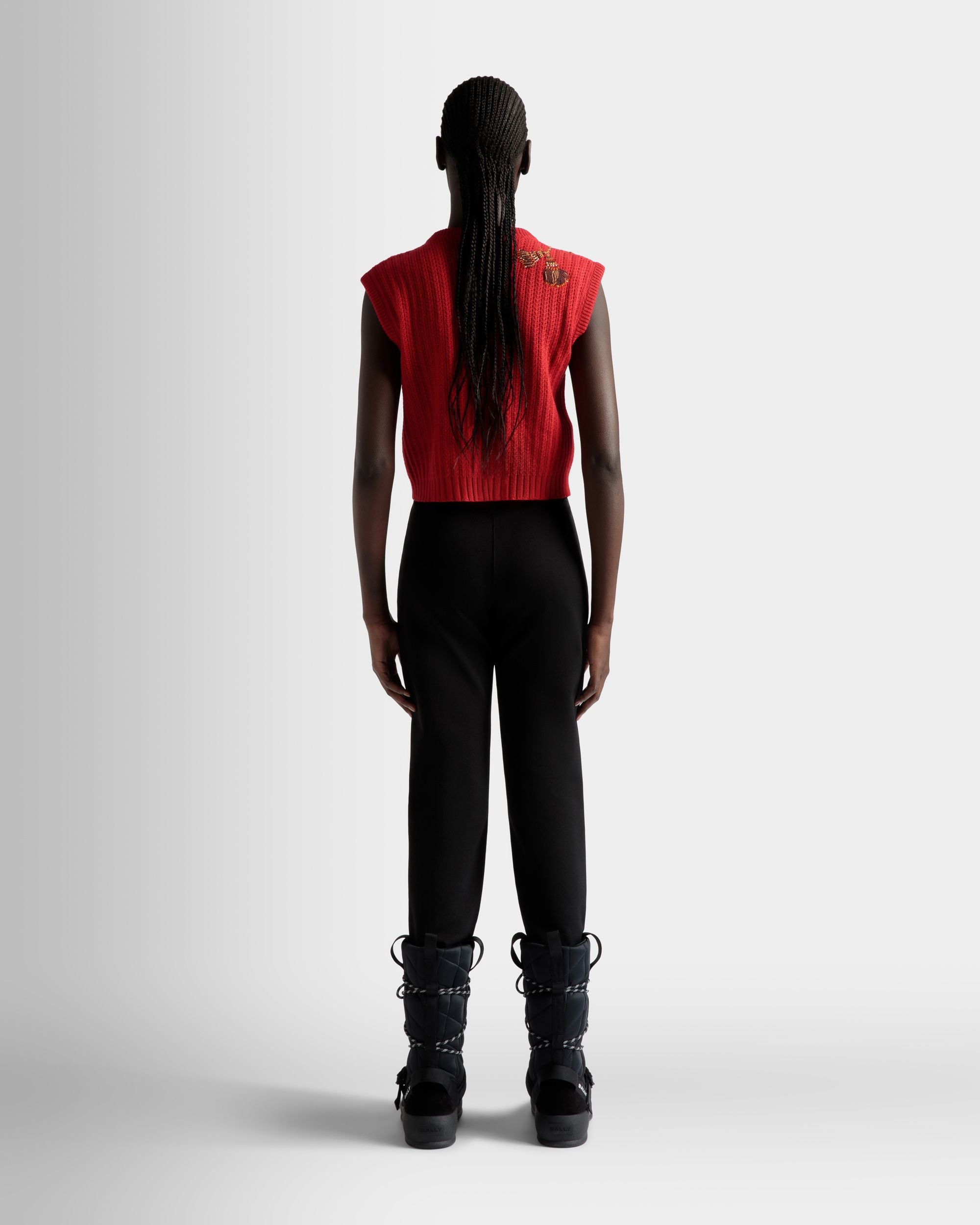 Stretch-Hose für Damen in Schwarz | Bally | Model getragen Rückseite