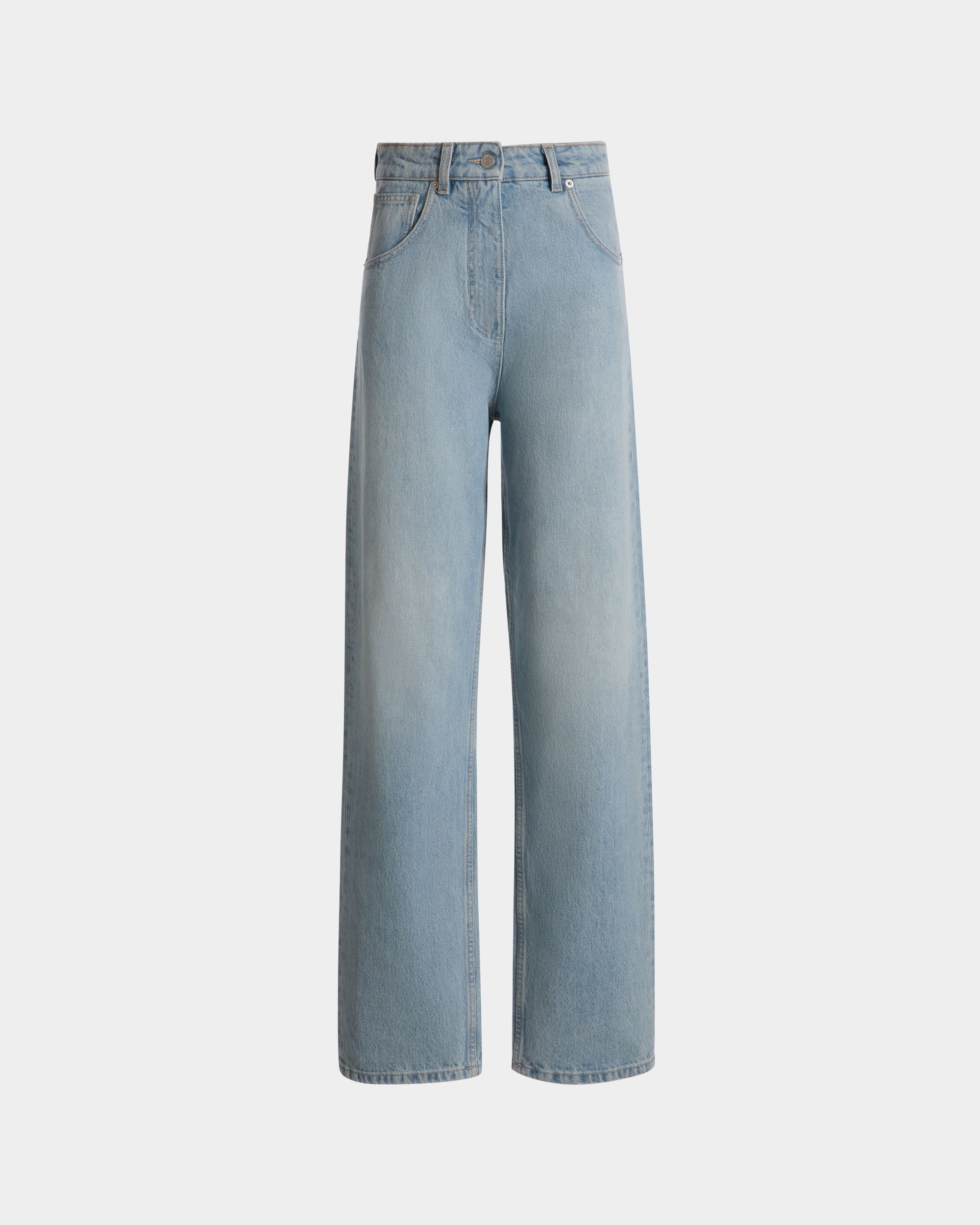 Jeanshose Mit Weitem Bein Aus Baumwolle In Light Blue - Damen - Bally - 01