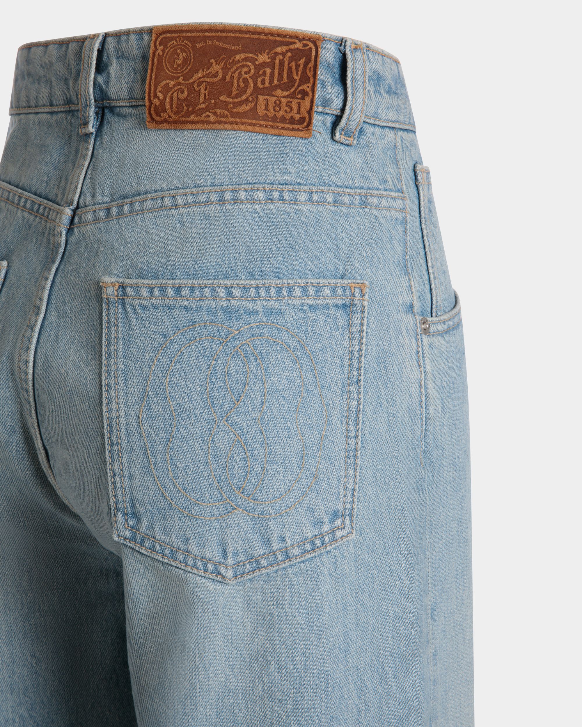 Jeanshose Mit Weitem Bein Aus Baumwolle In Light Blue - Damen - Bally - 02