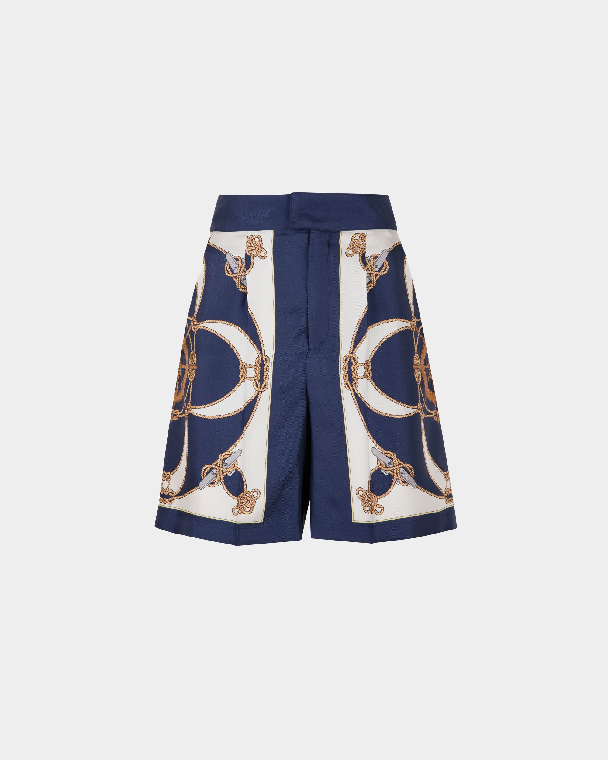 Bedruckte Shorts Für Damen Aus Blauer Und Weißer Seide - Damen - Bally - 01