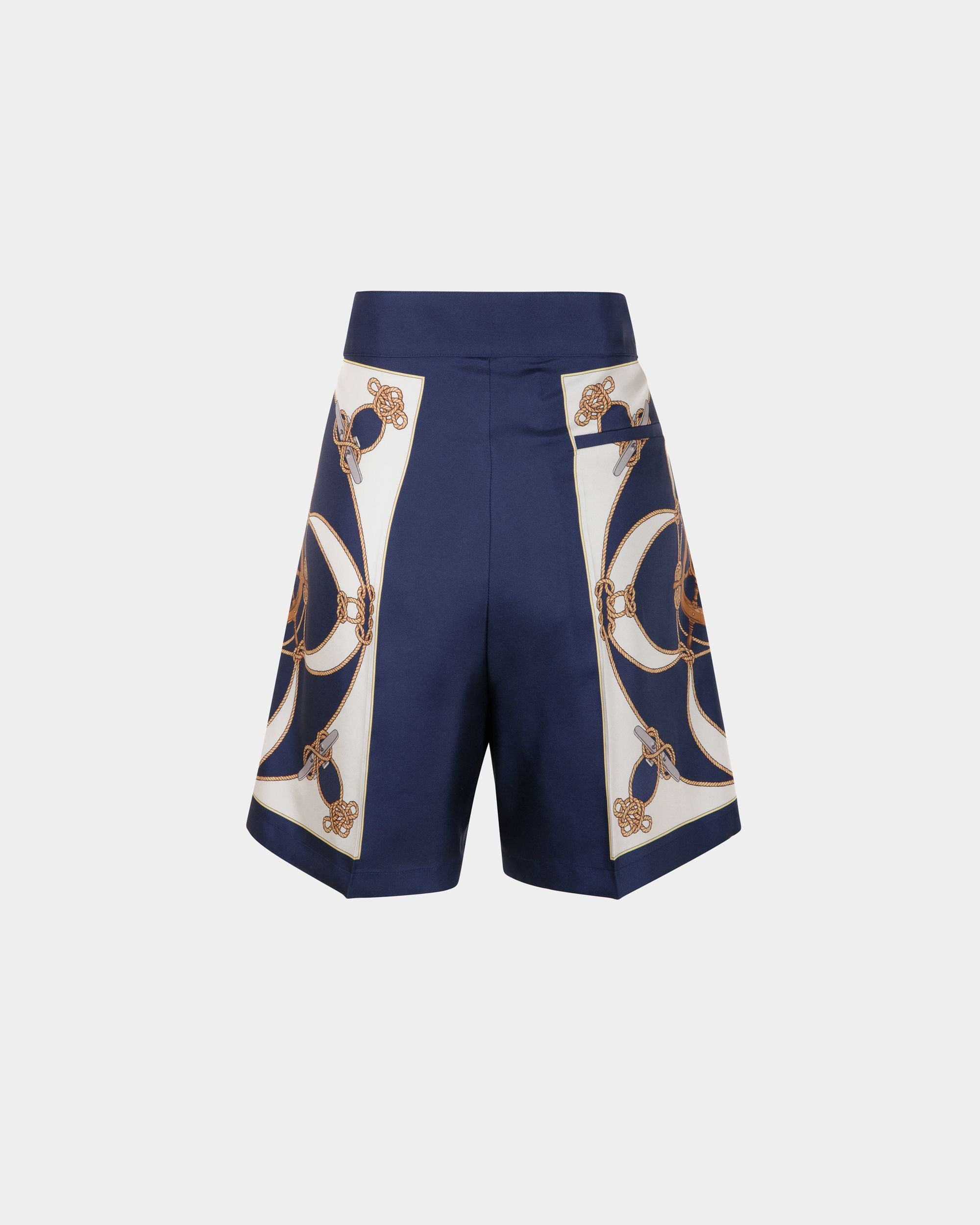 Bedruckte Shorts Für Damen Aus Blauer Und Weißer Seide - Damen - Bally - 03