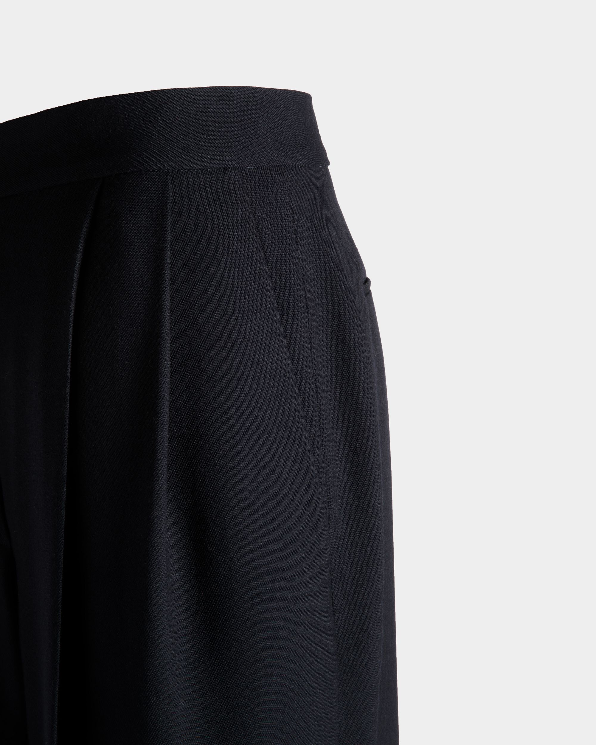 Wide Leg-Hose Für Damen Aus Wollmix In Navy Blue - Damen - Bally - 05