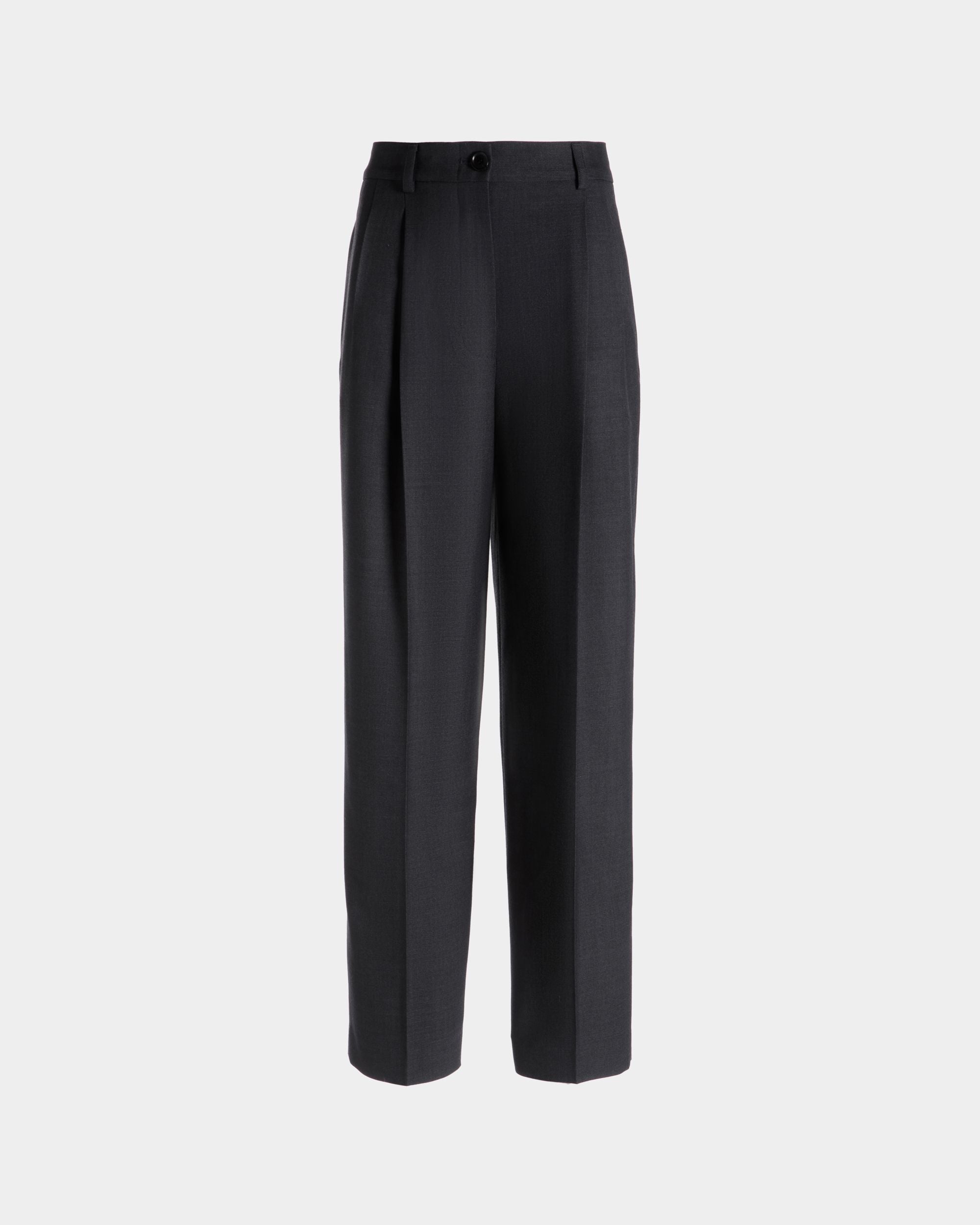 Tapered Hose Aus Wollmix In Dunkelgrau - Damen - Bally - 01