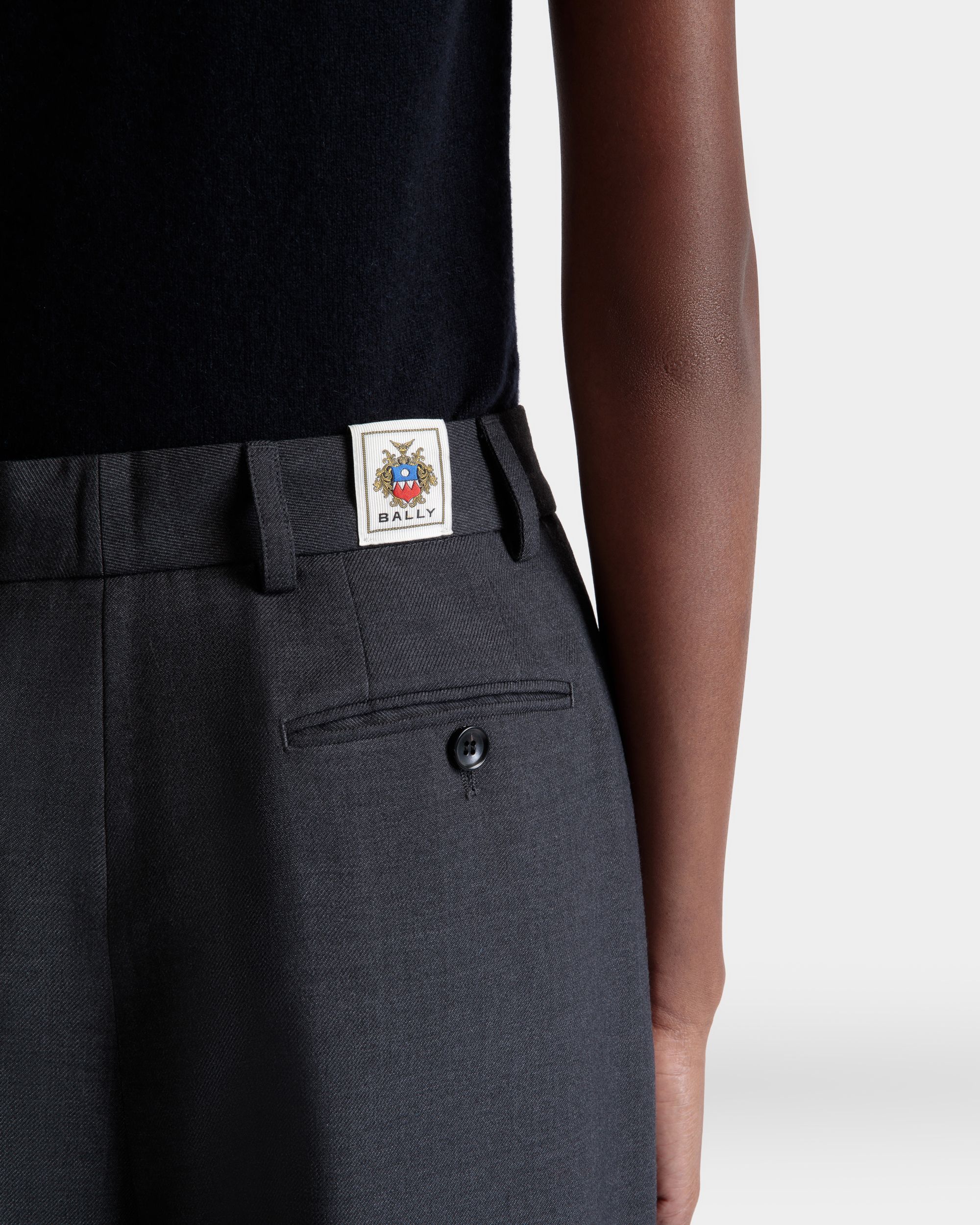 Tapered Hose Aus Wollmix In Dunkelgrau - Damen - Bally - 04