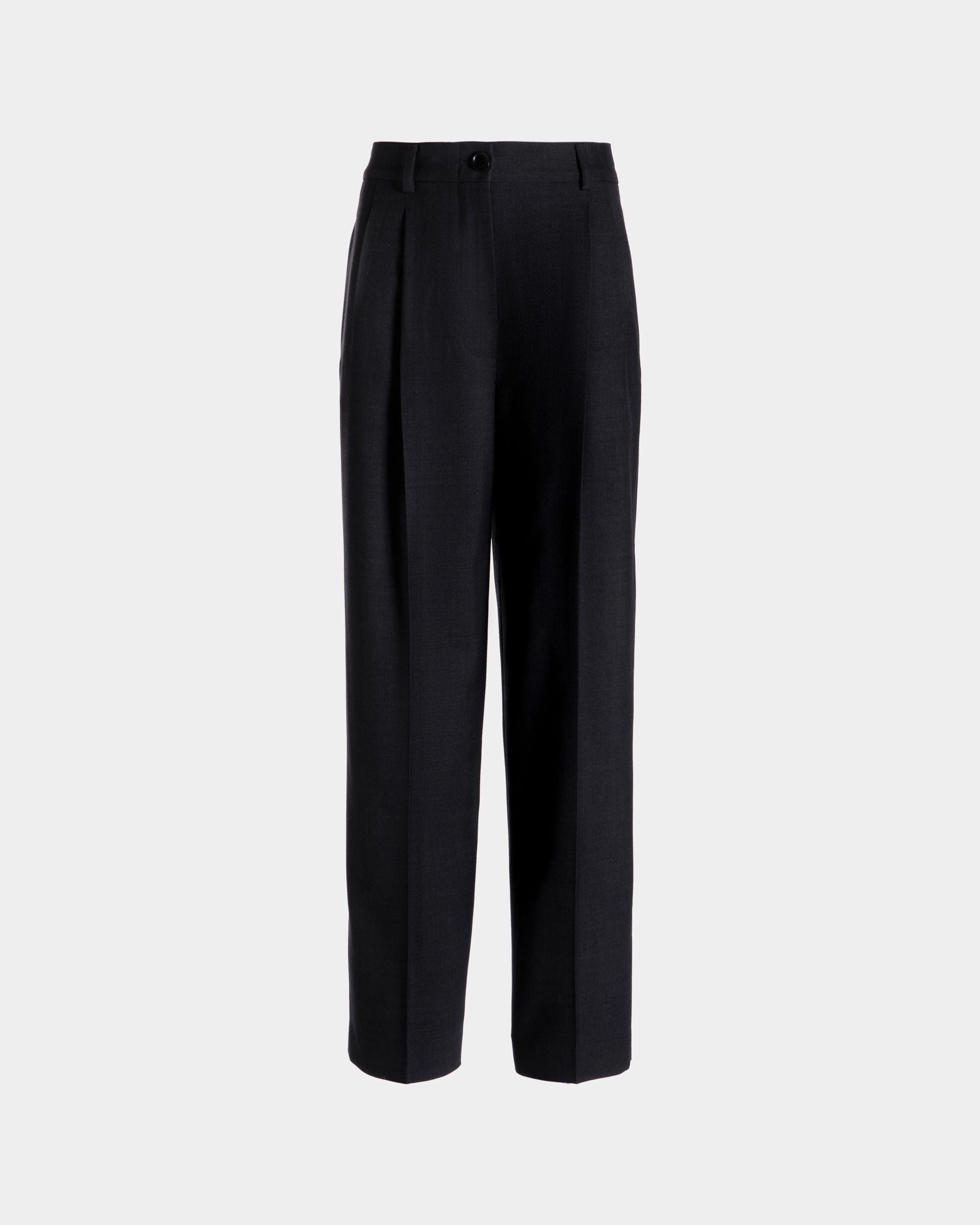 Schmal Zulaufende Hose Aus Wollmix In Schwarz - Damen - Bally - 01
