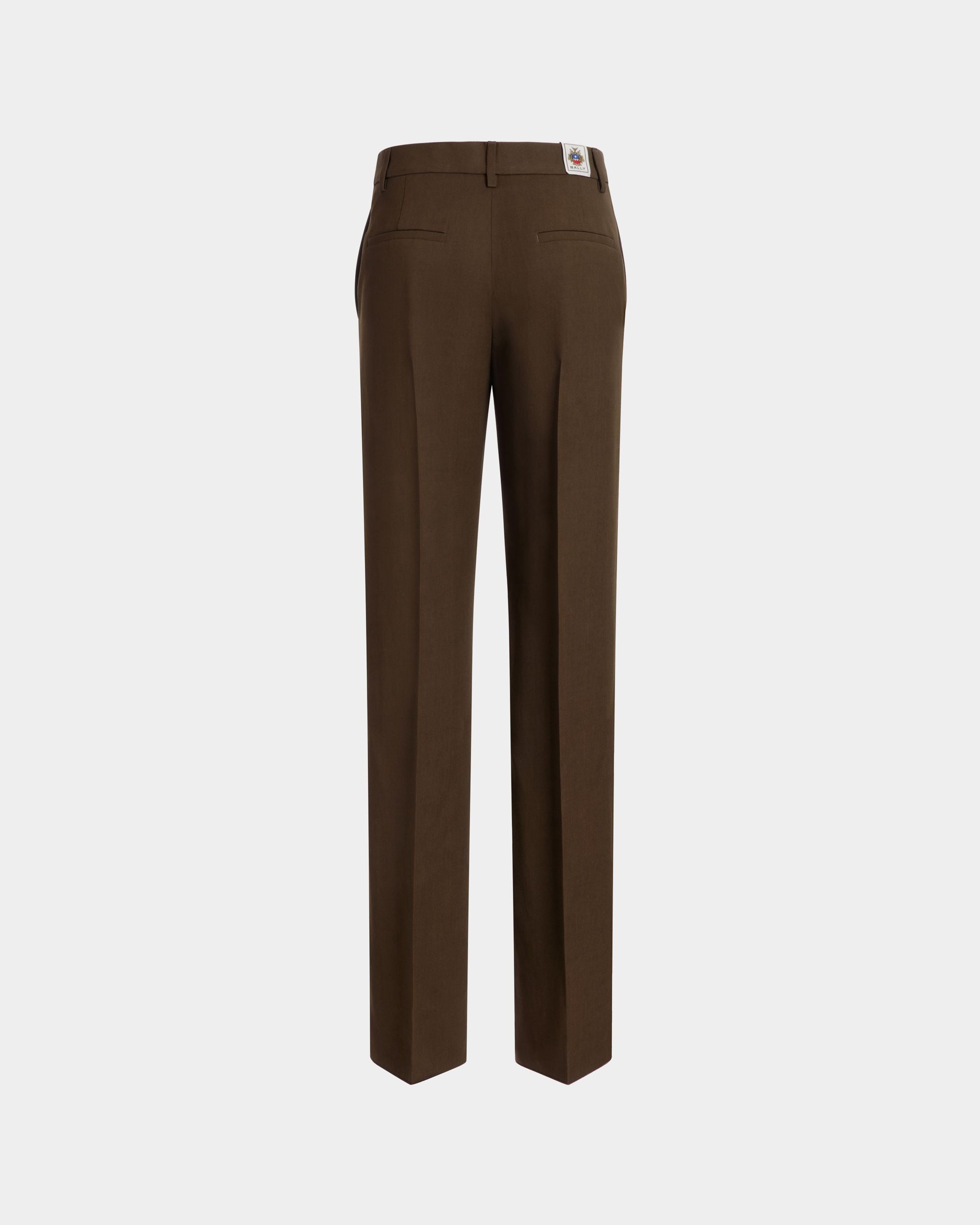 Hose Mit Geradem Bein Aus Fließender Gabardine In Military Green - Damen - Bally - 06