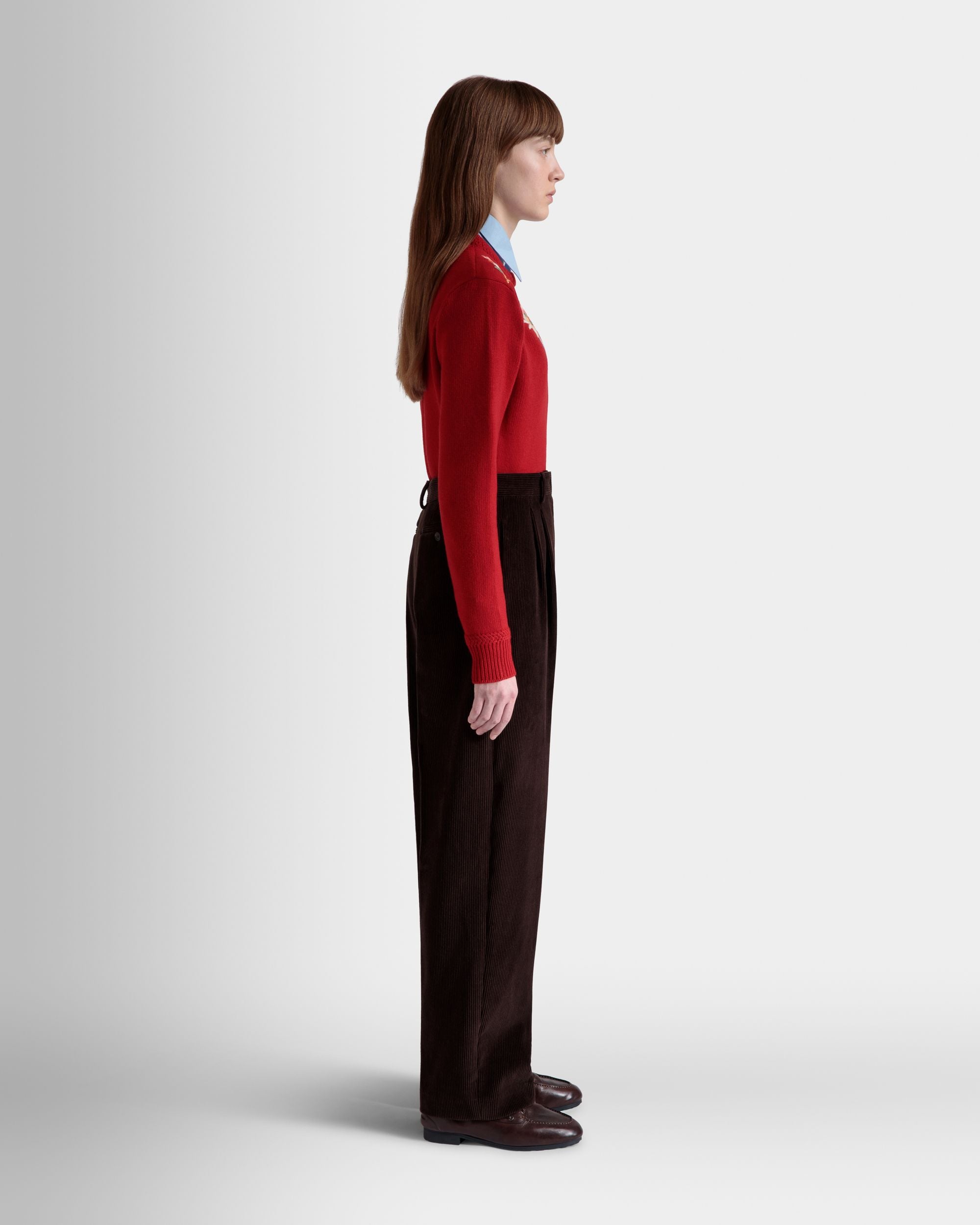 Winter Capsule Faltenhose Aus Baumwollcord In Ebenholzschwarz - Damen - Bally - 03