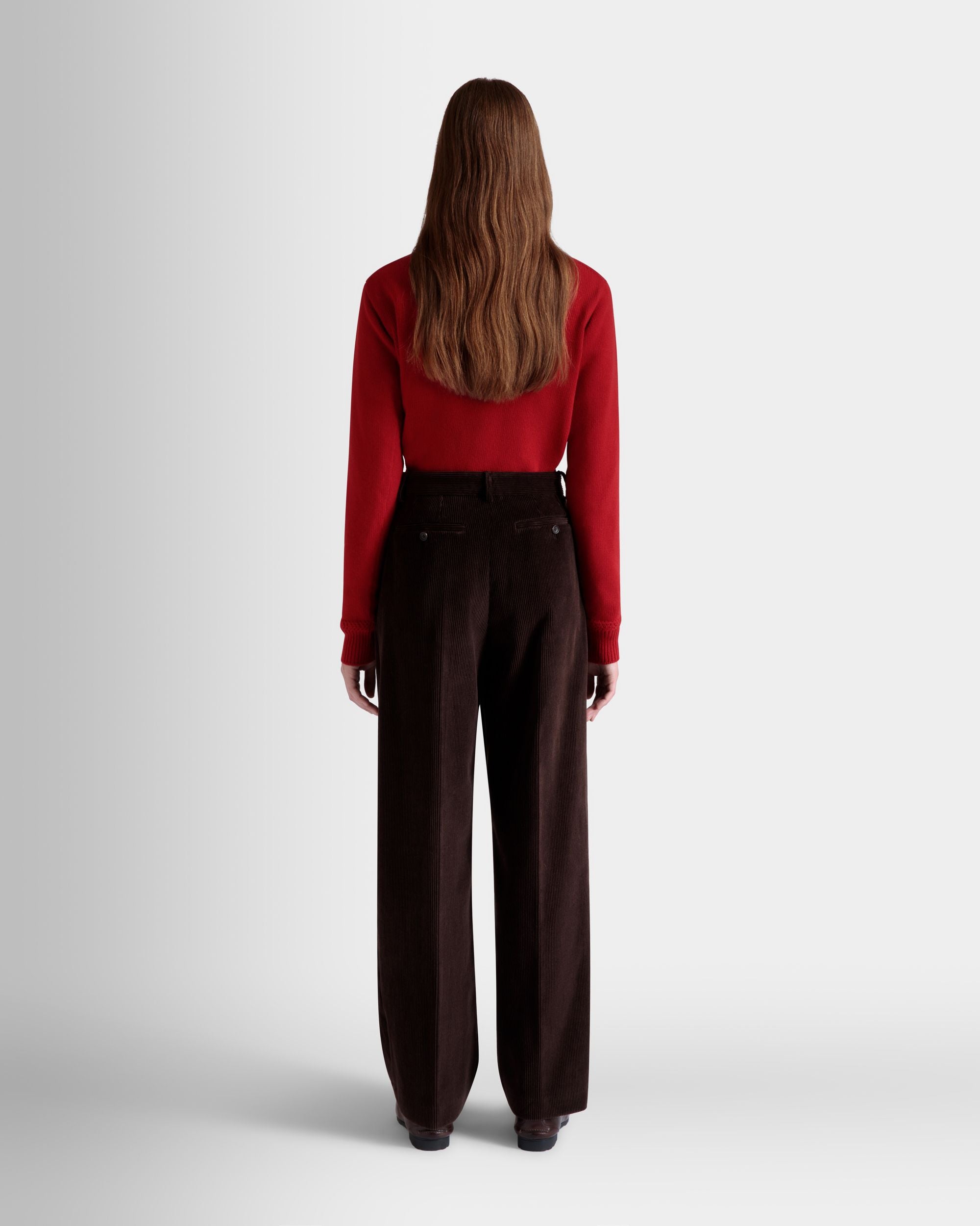 Winter Capsule Faltenhose Aus Baumwollcord In Ebenholzschwarz - Damen - Bally - 04