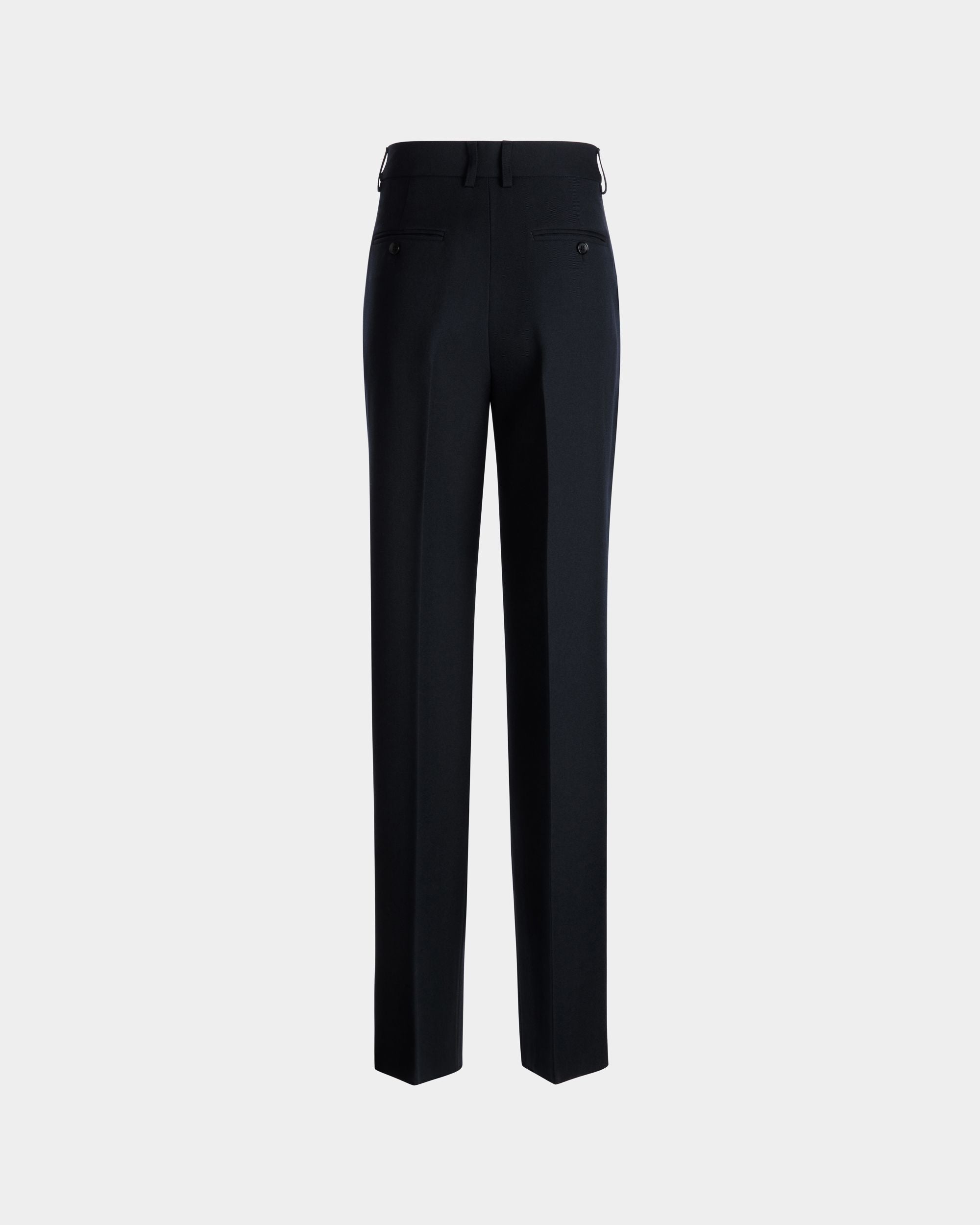 Maßgeschneiderte Hose Aus Wolle In Navy Blue - Damen - Bally - 02